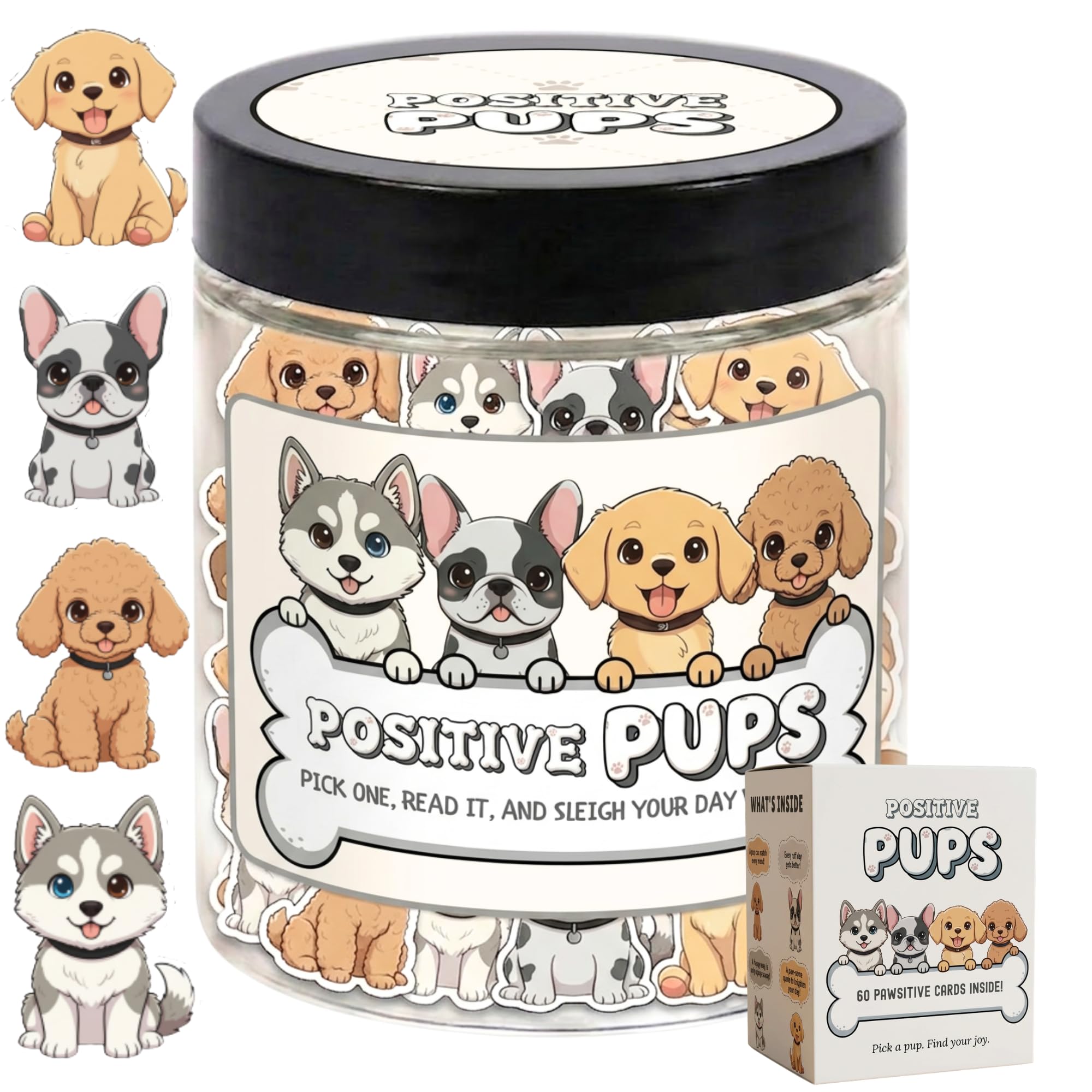 DEARMINE 60 Positive Pickle Cards Jar, Birthday Gifts for Women, Teens, Adults, Back to School Gift, White Elephant Gifts, Stocking Stuffers, Teen Girl Gifts Trendy Stuff