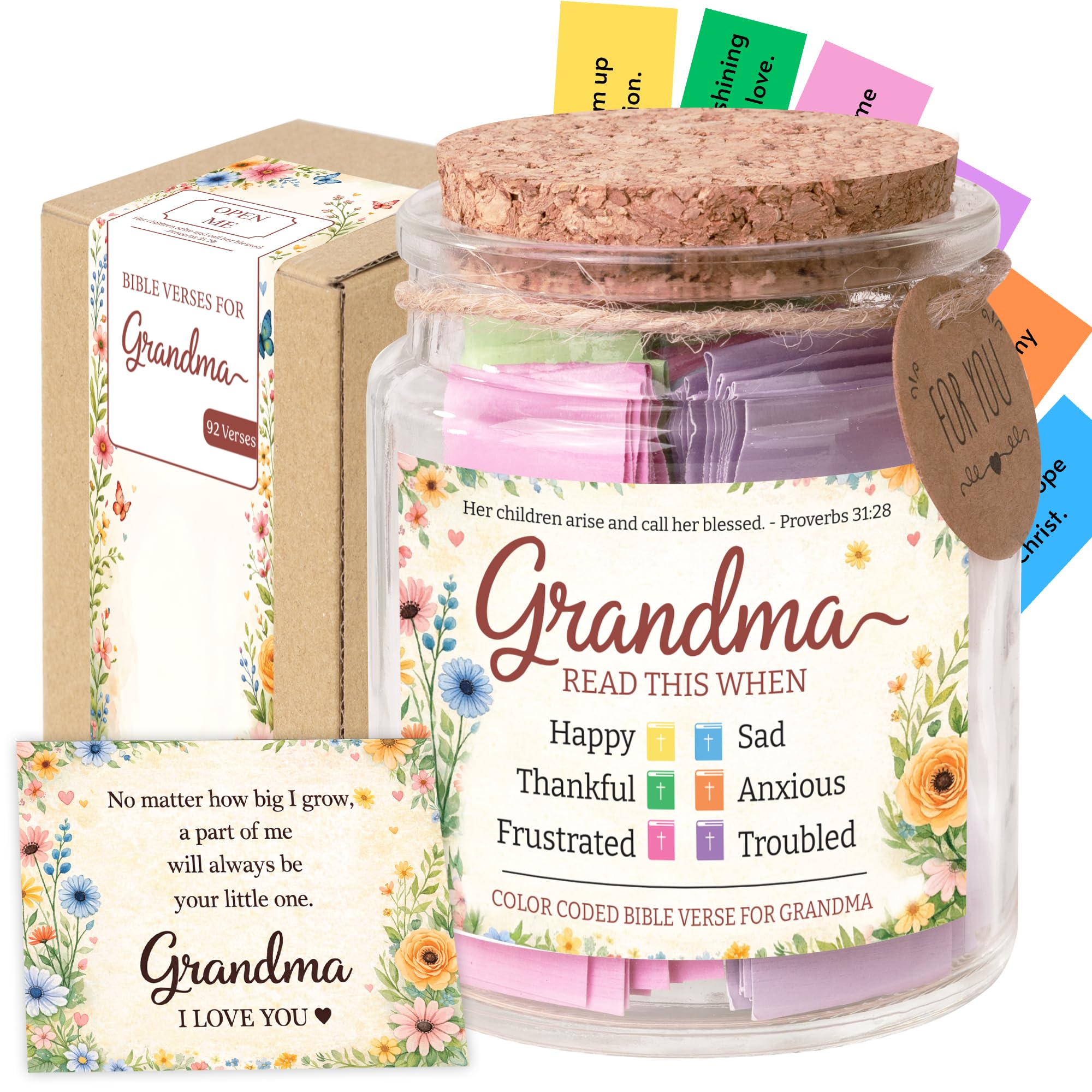 Bible Verses Jar for Daughter – Daughter Gifts From Mom, Graduation Gifts for Daughters, 92 Bible Verses Folded by hand, Christian Gift for Women