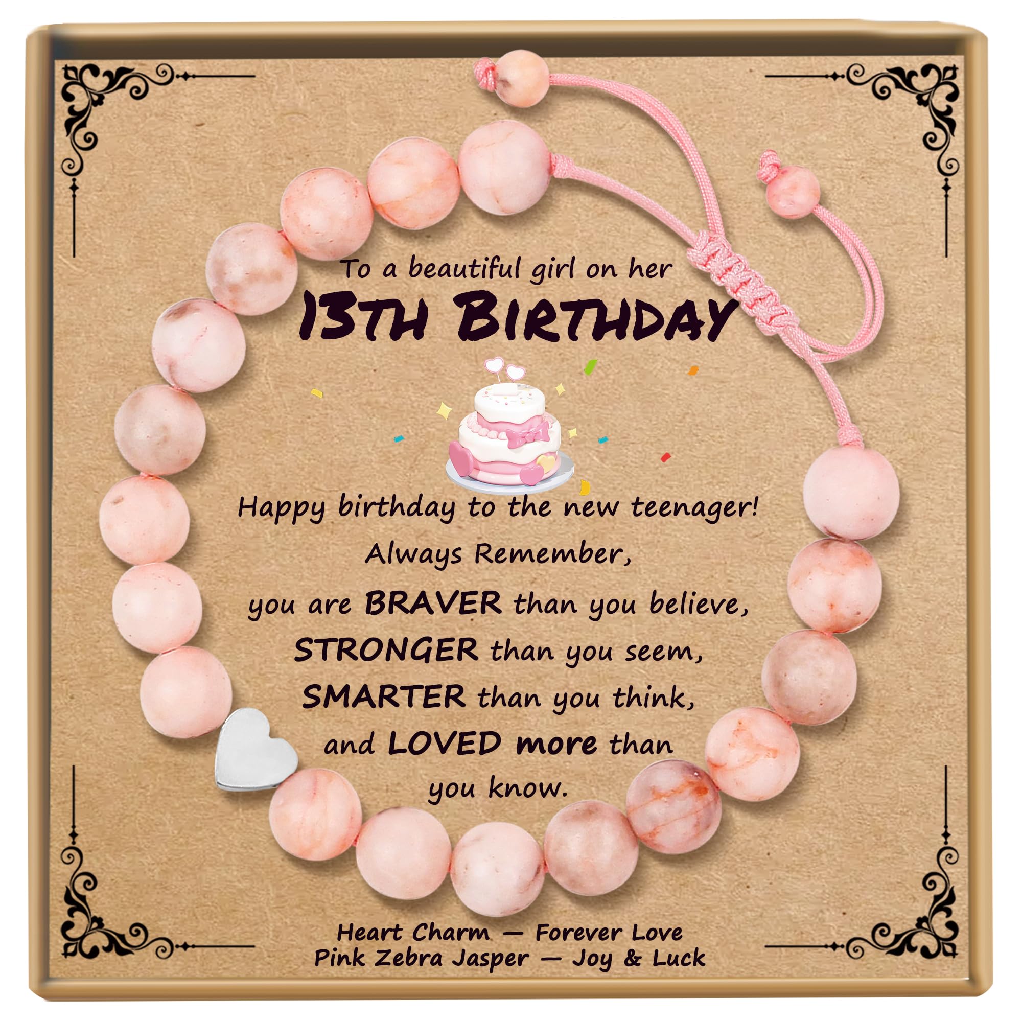 Sereney Birthday Gifts for Girls, 1-16 Year Old Girl Birthday Bracelet Gift | Adjustable Cross Pearl Beaded Bracelet, Happy Birthday Gifts for Daughter Granddaughter Niece, Handmade Link for Happy Bday