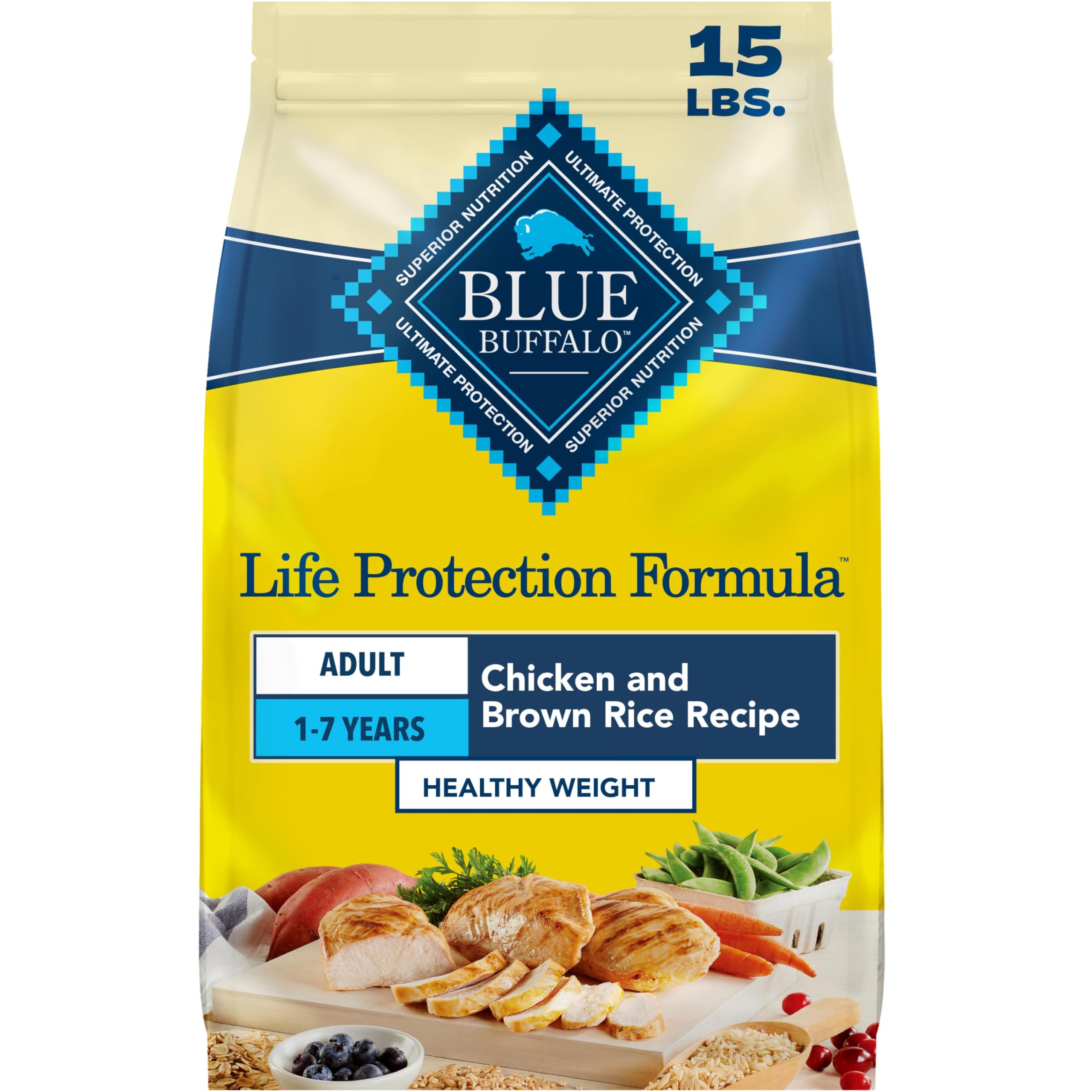 Blue Buffalo Life Protection Formula Chicken Adult Dry Dog Food, 5 lb | Real Chicken #1 Ingredient, Supports Immunity with Antioxidant-Rich LifeSource Bits, Promotes Healthy Muscle Development