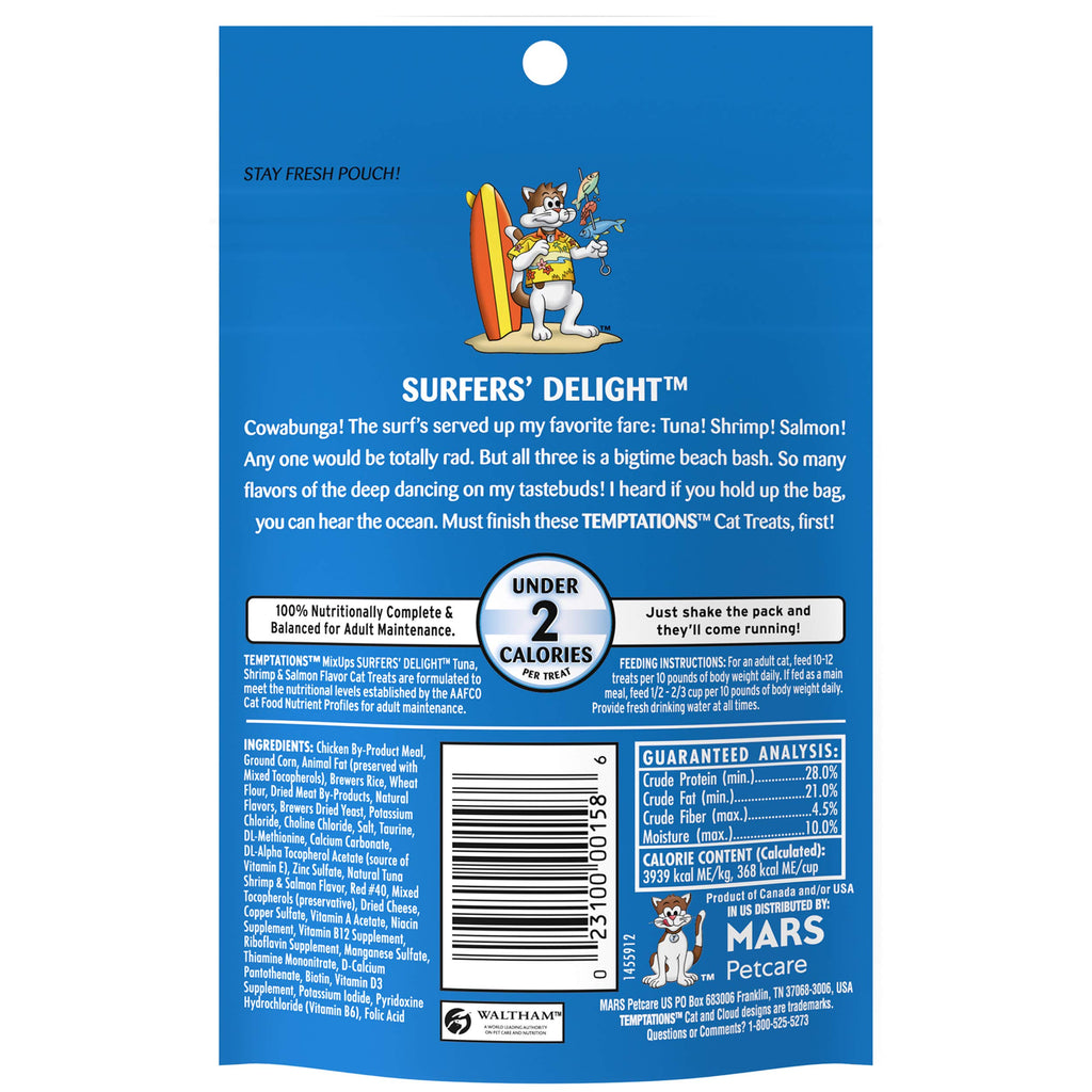 Temptations Classic Crunchy and Soft Cat Treats, Tasty Chicken, 30 oz | Under 2 calories per treat, crunchy outside & soft inside, resealable tub, use as meal or topper, 100% complete & balanced