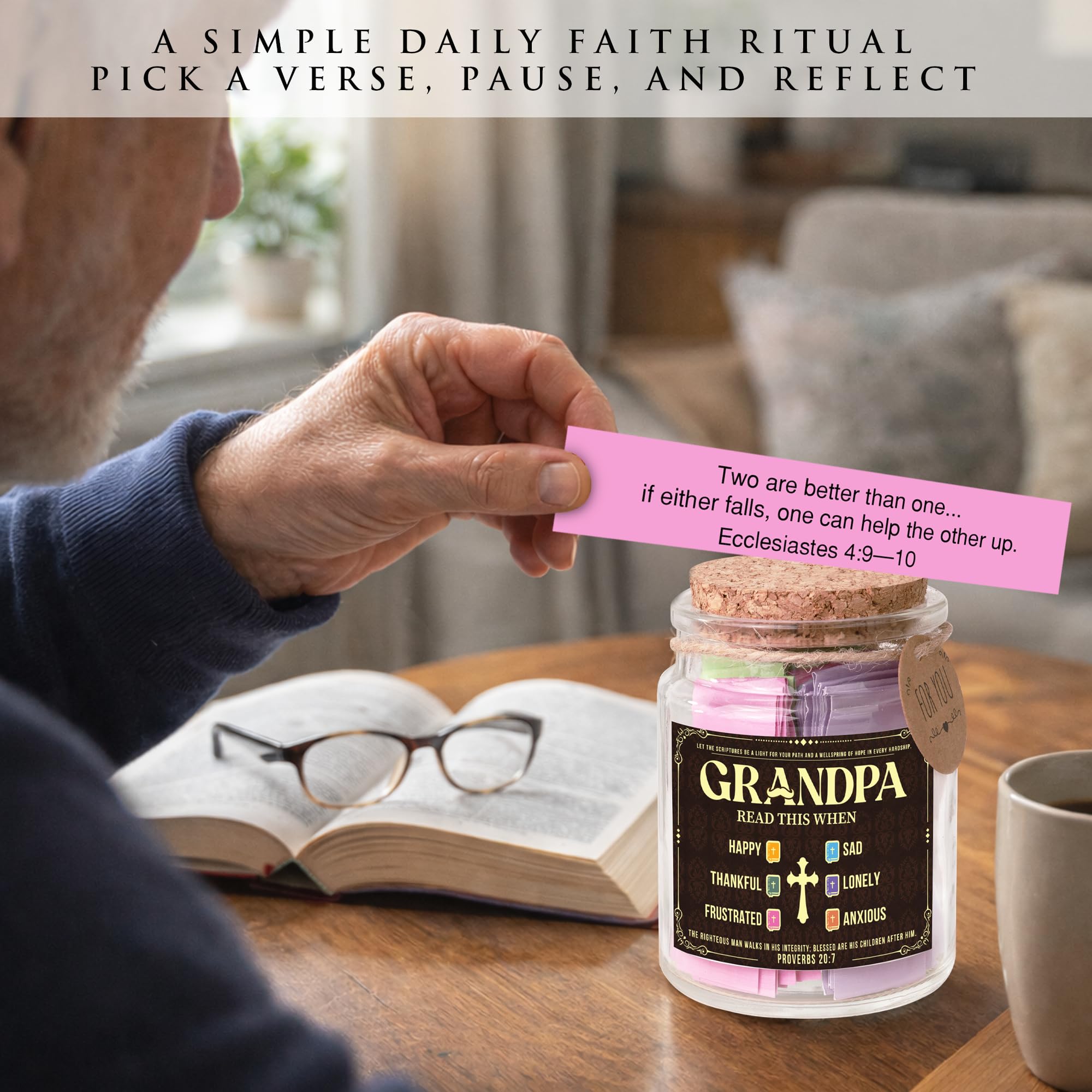 Bible Verses Jar for Daughter – Daughter Gifts From Mom, Graduation Gifts for Daughters, 92 Bible Verses Folded by hand, Christian Gift for Women