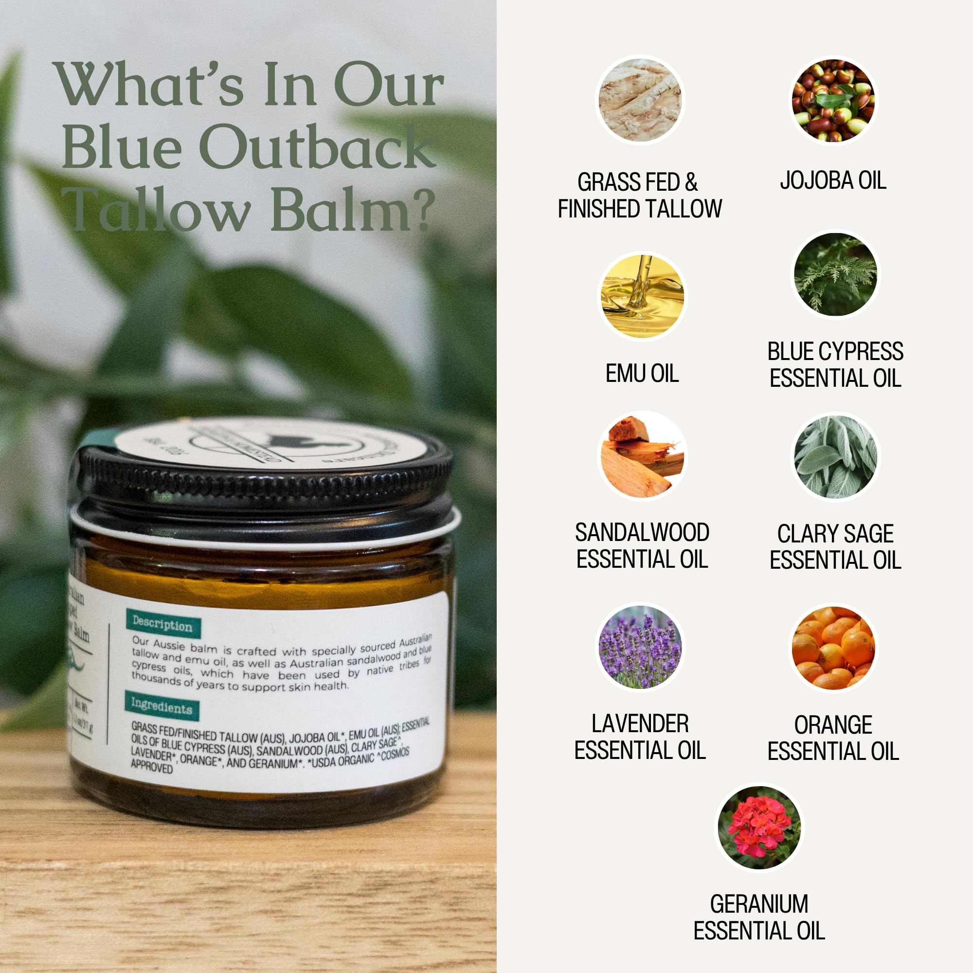 Hearth & Homestead Whipped Beef Tallow for Skin & Face, Unscented, 1.3oz | 100% Grass Fed & Finished, Eczema Cream & Body Butter, Only Organic Ingredients, For Skin & Face