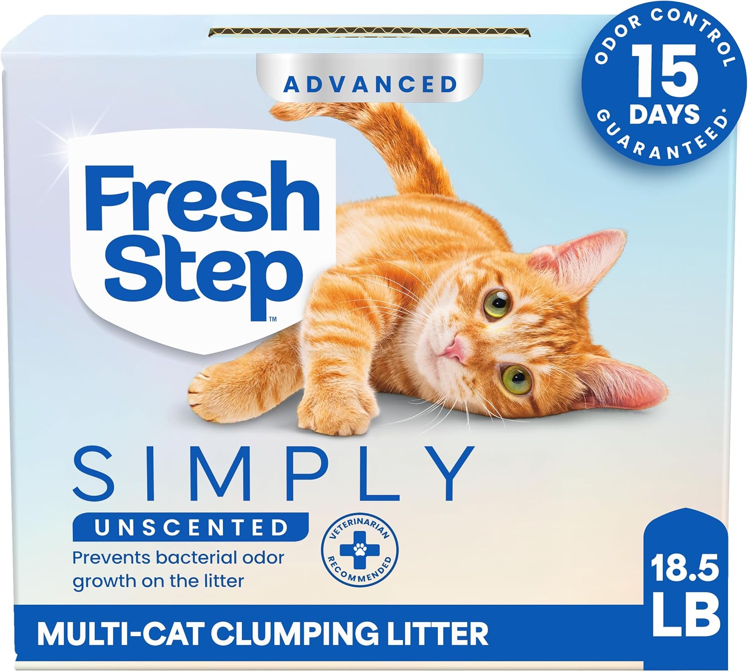 Fresh Step Advanced Odor Shield Clumping Cat Litter with Gain, 18.5 lb, 2Pk | Odor Shield with Ammonia Block Technology, Low Dust, Multi Cat, Compatible with Most Automatic Litter Boxes