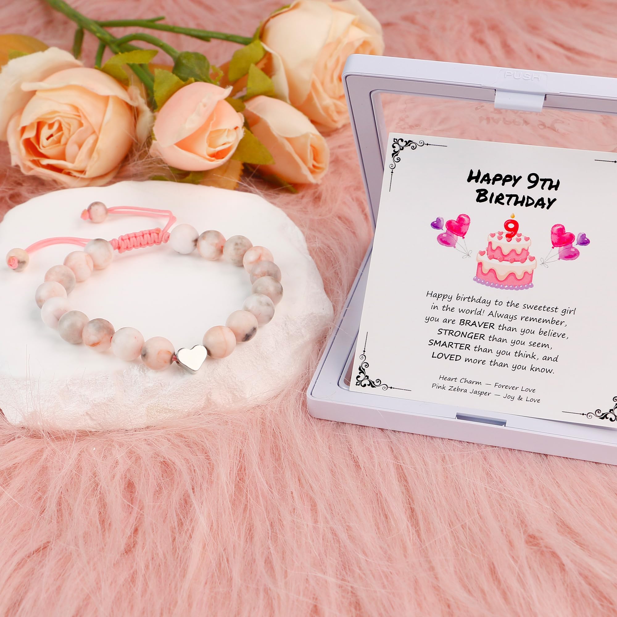 Sereney Birthday Gifts for Girls, 1-16 Year Old Girl Birthday Bracelet Gift | Adjustable Cross Pearl Beaded Bracelet, Happy Birthday Gifts for Daughter Granddaughter Niece, Handmade Link for Happy Bday