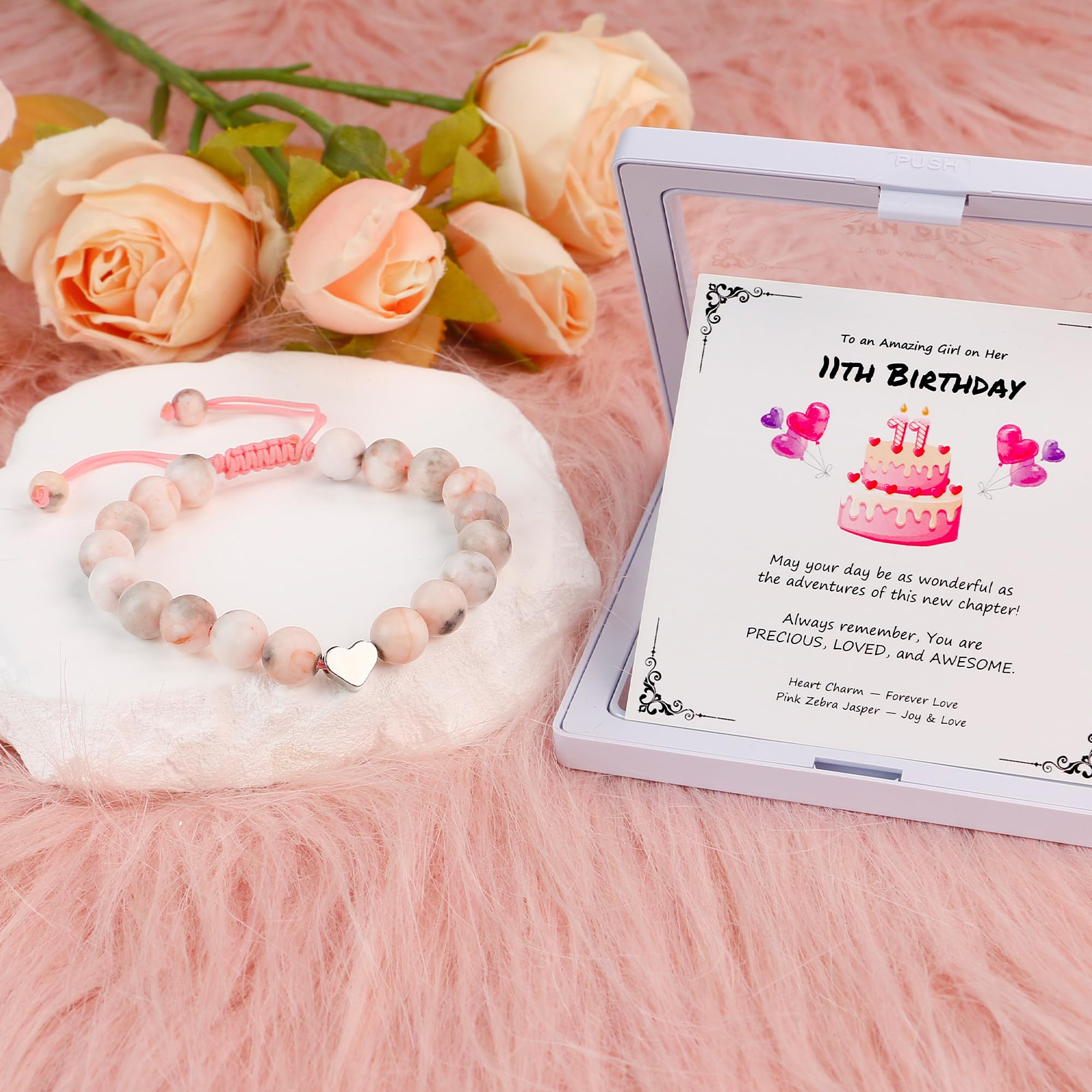 Sereney Birthday Gifts for Girls, 1-16 Year Old Girl Birthday Bracelet Gift | Adjustable Cross Pearl Beaded Bracelet, Happy Birthday Gifts for Daughter Granddaughter Niece, Handmade Link for Happy Bday