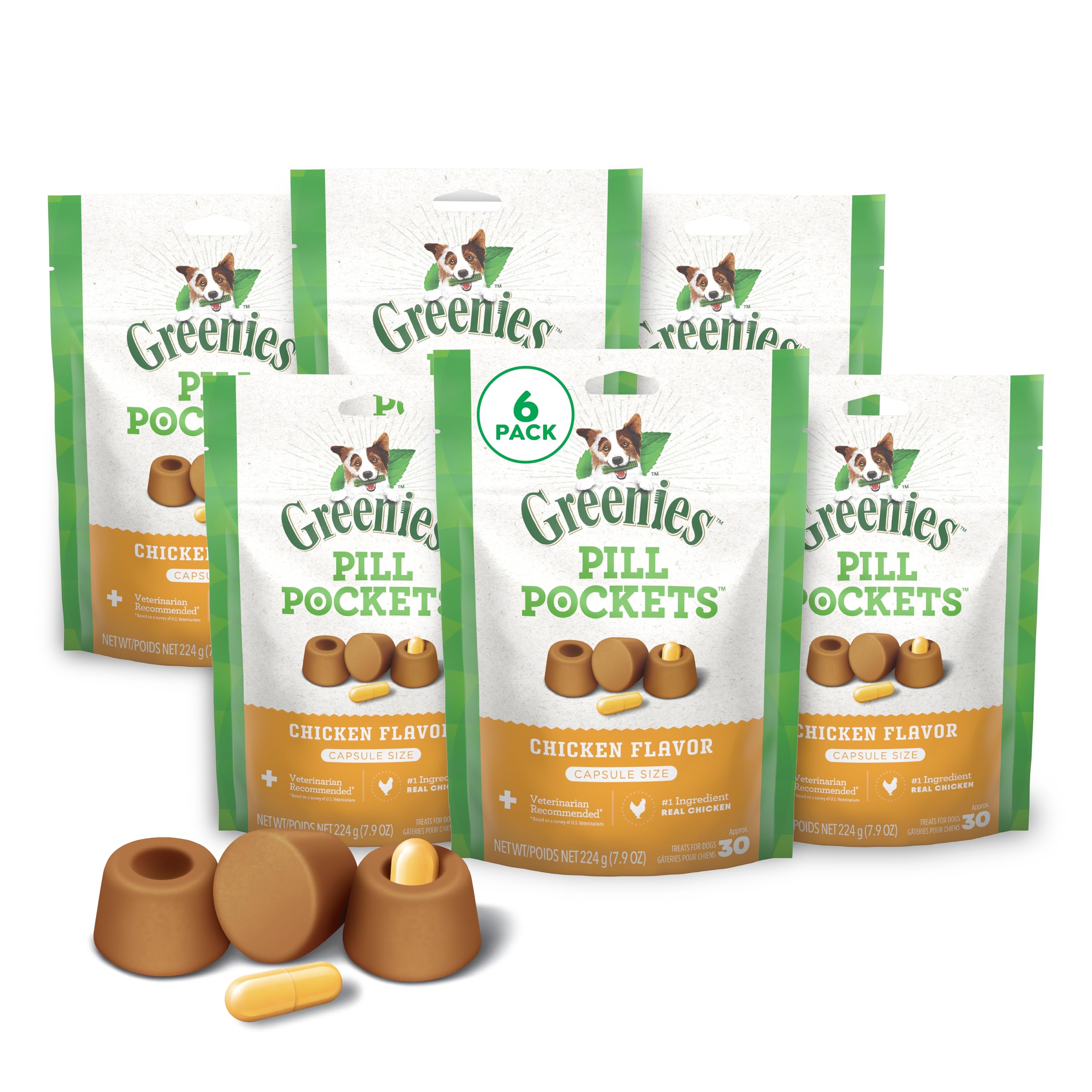 Greenies Pill Pockets Large Size Dog Treats, Peanut Butter, 15.8 oz | Vet-recommended, capsule size, low calorie, odor masking, stress- and mess-free medication experience
