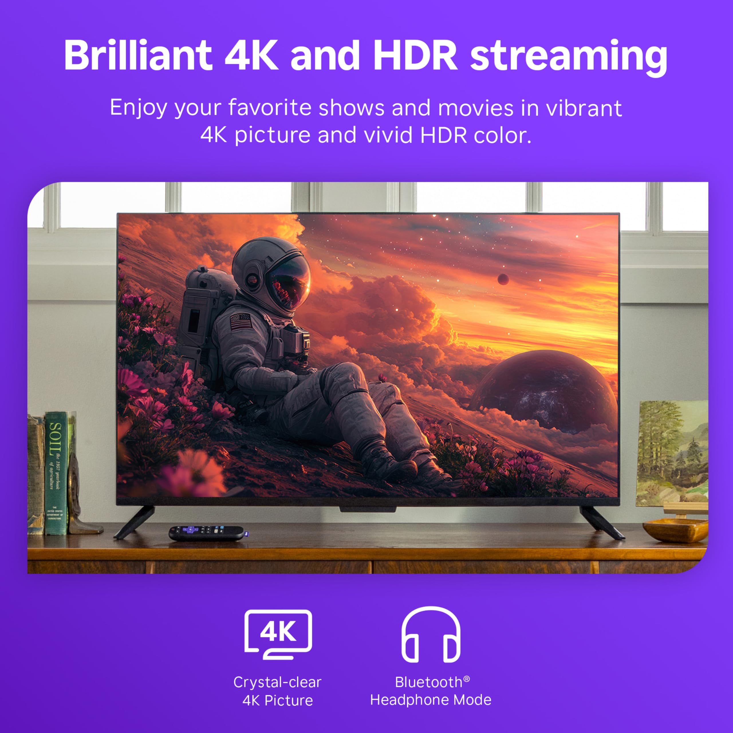 Roku Streaming Stick HD with Voice Remote | Compact 4K Streaming Device for TV with Roku Voice Remote & Long-Range Wi-Fi - Free & Live Local News, Sports