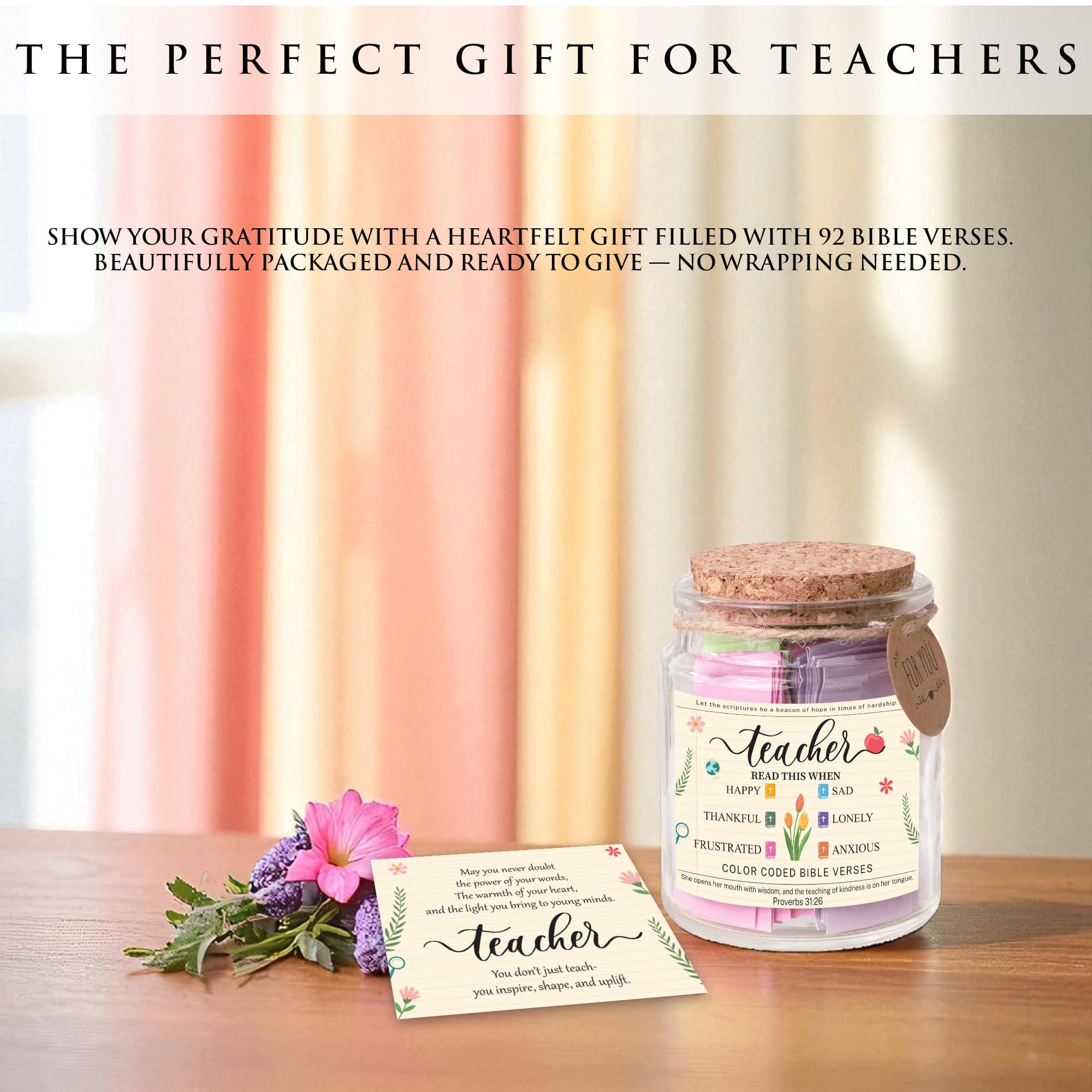 Bible Verses Jar for Daughter – Daughter Gifts From Mom, Graduation Gifts for Daughters, 92 Bible Verses Folded by hand, Christian Gift for Women