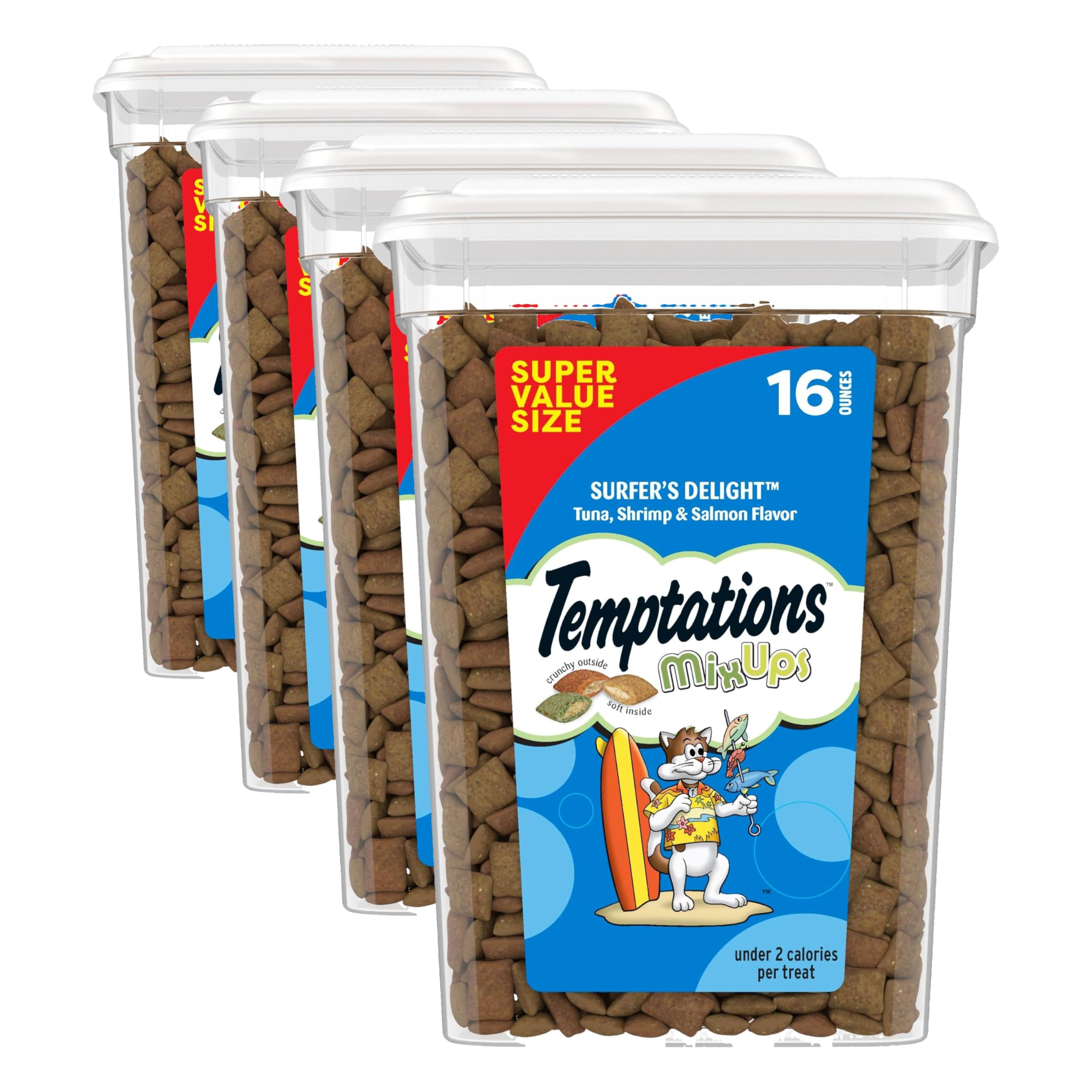 Temptations Classic Crunchy and Soft Cat Treats, Tasty Chicken, 30 oz | Under 2 calories per treat, crunchy outside & soft inside, resealable tub, use as meal or topper, 100% complete & balanced