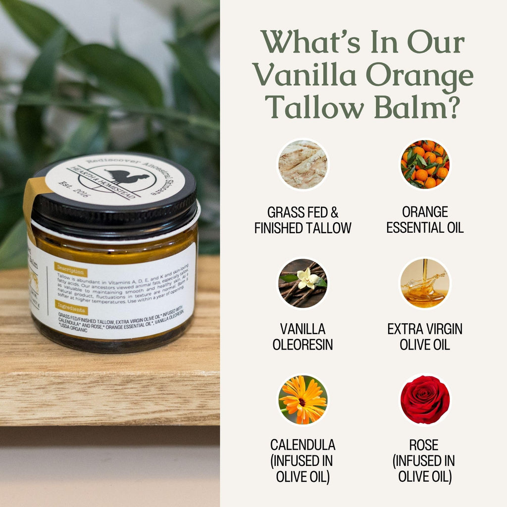 Hearth & Homestead Whipped Beef Tallow for Skin & Face, Unscented, 1.3oz | 100% Grass Fed & Finished, Eczema Cream & Body Butter, Only Organic Ingredients, For Skin & Face