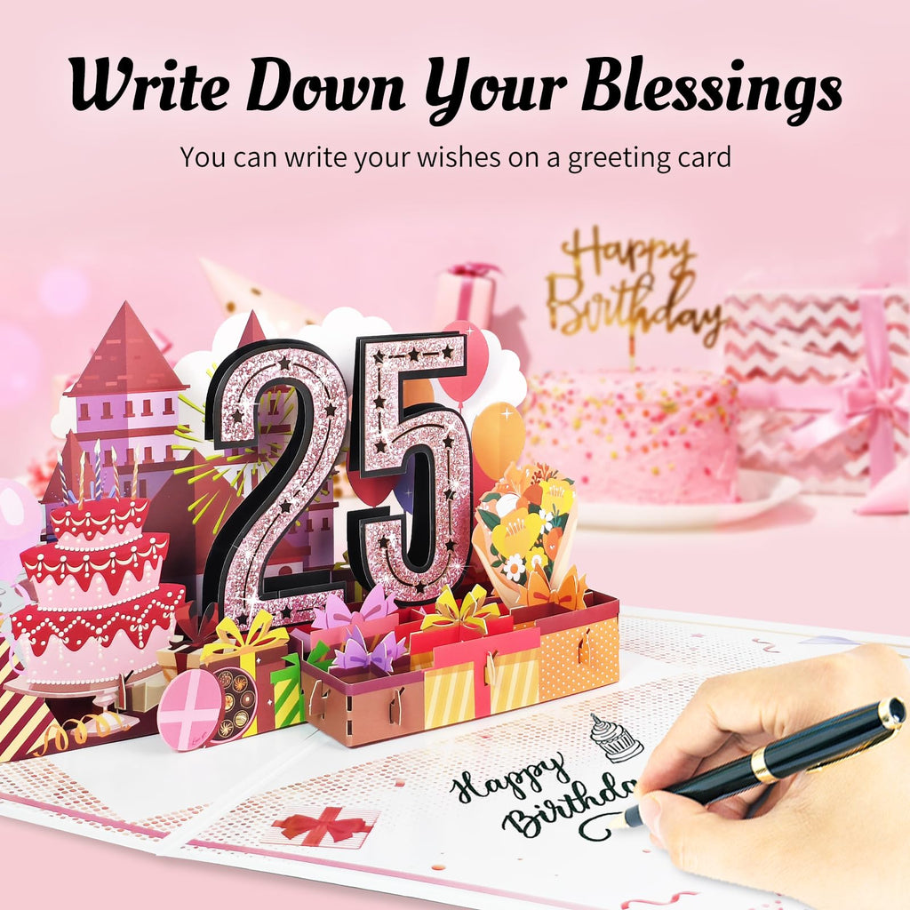 80th Birthday Card for Women Her, Large 3D Pop Up 80th Birthday cards forMom Grandma, Happy 80 Year Old Birthday Decorations for Wife Sister Funny Birthday Gifts, Back to 1946, Pink
