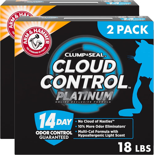 ARM & Hammer Clump & Seal Platinum Clumping Cat Litter, Online Only, 18 Lbs | Clumping Litter, Rock-Hard Clumps, Baking Soda Odor Eliminators, 14-Day Odor Control