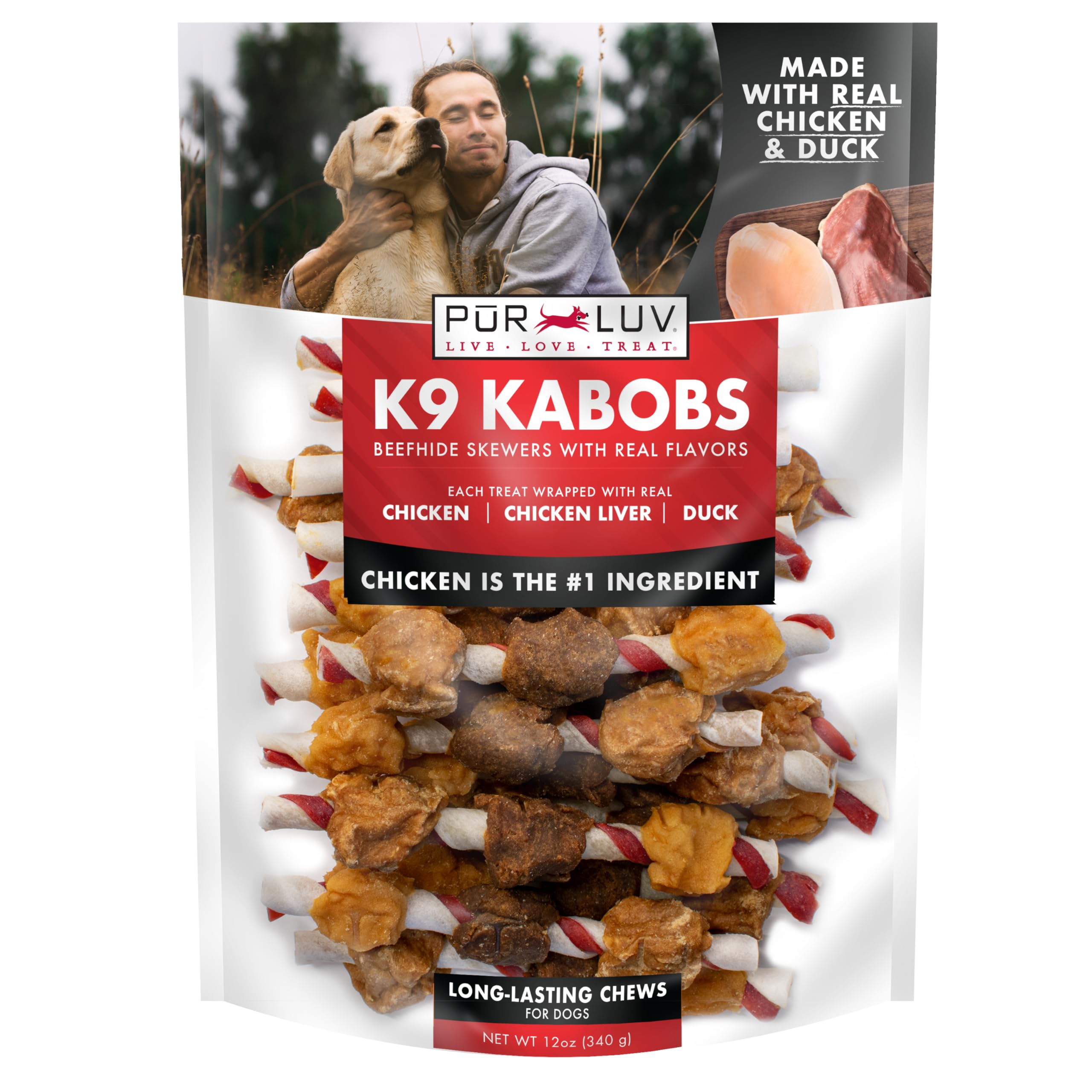 Pur Luv Chicken Wrapped Sweet Potato Dog Treats, Rawhide Free Jerky Wraps, Made with Real Chicken, 16 Oz, Healthy, Easily Digestible, Long Lasting, High Protein Treat, Satisfies Dog's Urge to Chew | Rawhide-free, high-protein jerky wrap: real chicken arou