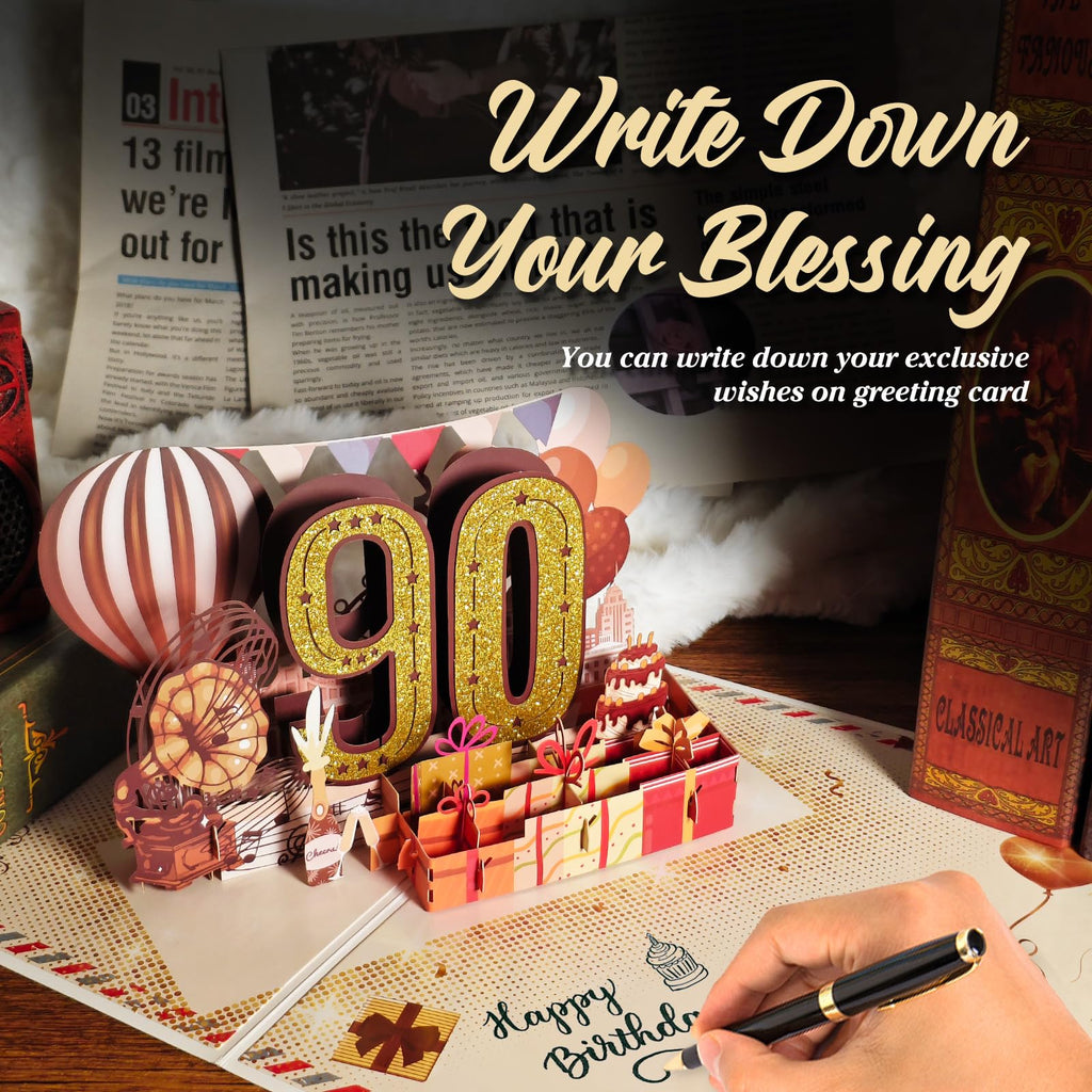 80th Birthday Card for Women Her, Large 3D Pop Up 80th Birthday cards forMom Grandma, Happy 80 Year Old Birthday Decorations for Wife Sister Funny Birthday Gifts, Back to 1946, Pink