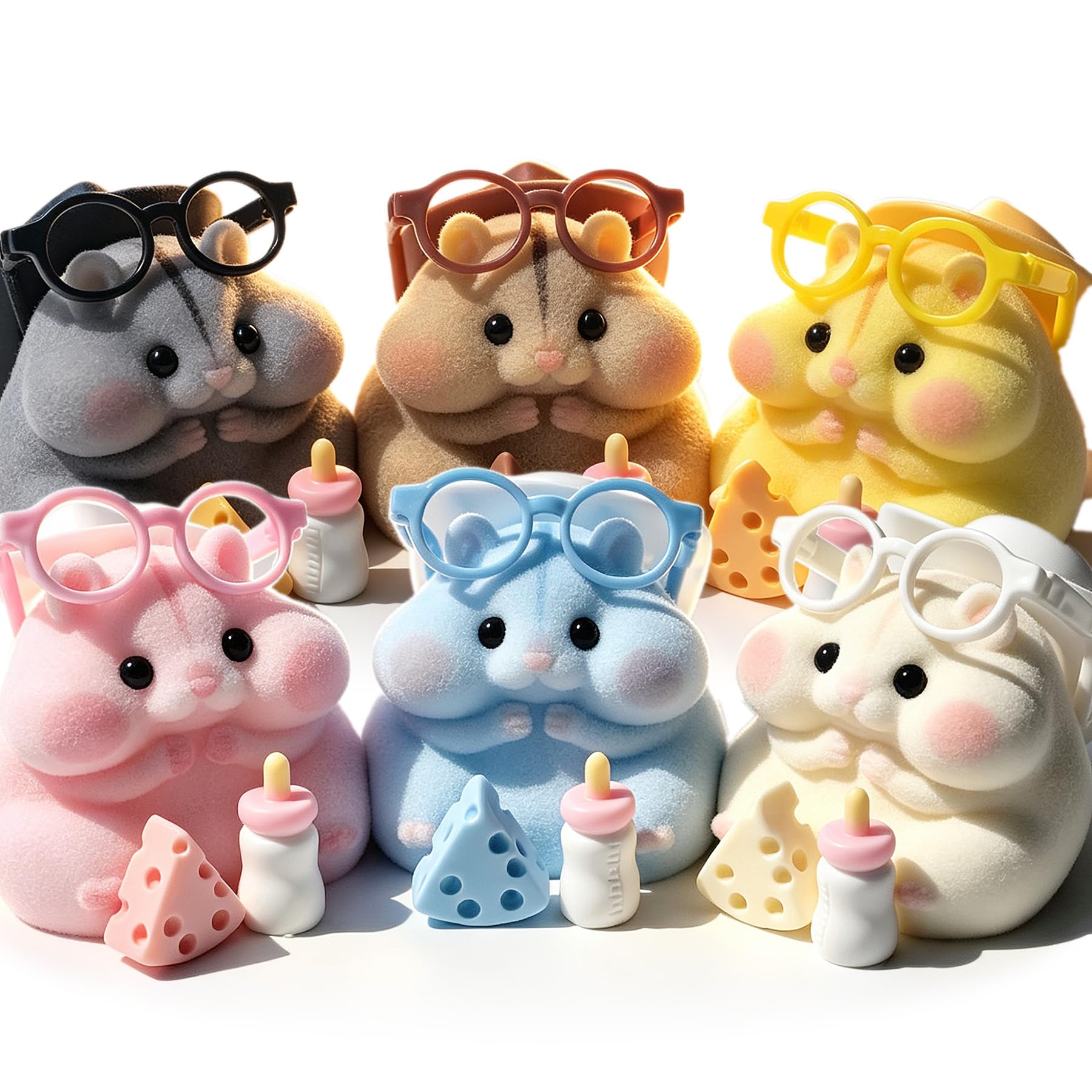 Handmade Taba Squishy Hamster Toy, Cute Squishy Stress Relief Fidget Toy | CUTE SQUEEZE Soft Non-toxic Silicone Butter Cheese Dumpling Squishy, Fuzzy Animal Sensory Toys for Kids Adults, Pink
