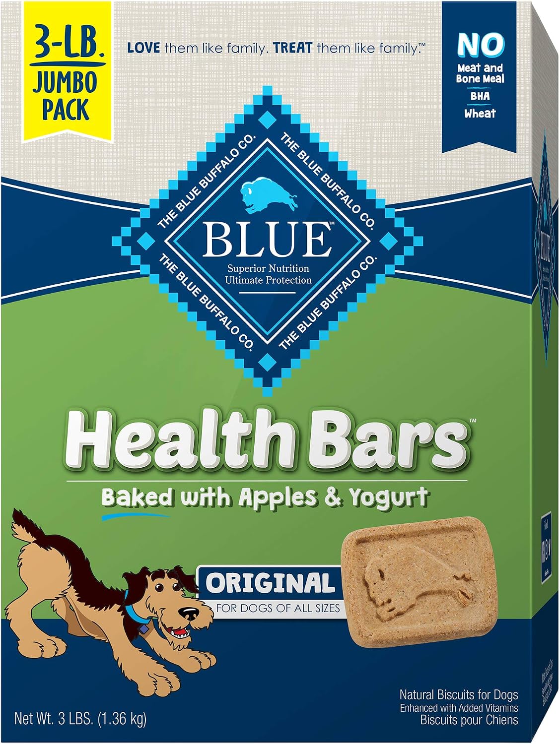 Blue Buffalo Health Bars Pumpkin & Cinnamon Dog Biscuits, 16 oz | Oven-Baked, Crunchy Texture, No Chicken By-Product, Corn, Wheat, or Soy
