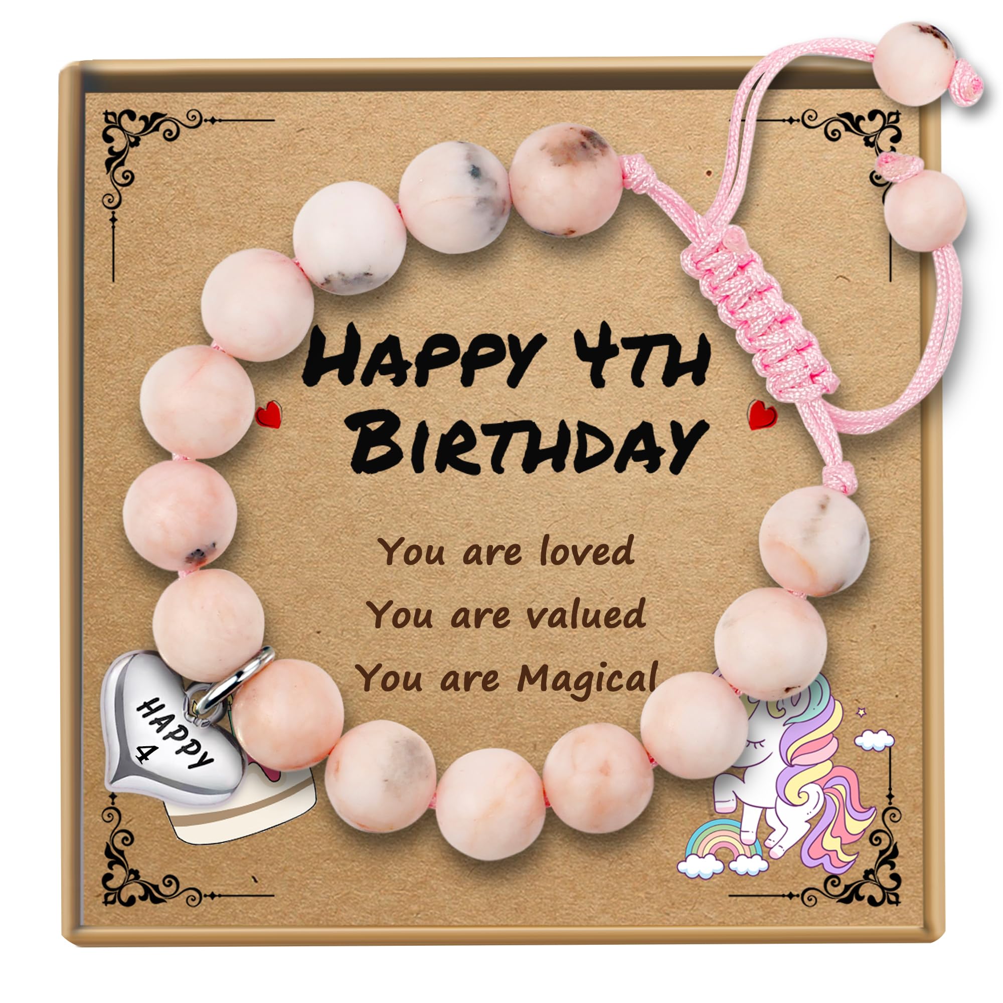 Sereney Birthday Gifts for Girls, 1-16 Year Old Girl Birthday Bracelet Gift | Adjustable Cross Pearl Beaded Bracelet, Happy Birthday Gifts for Daughter Granddaughter Niece, Handmade Link for Happy Bday