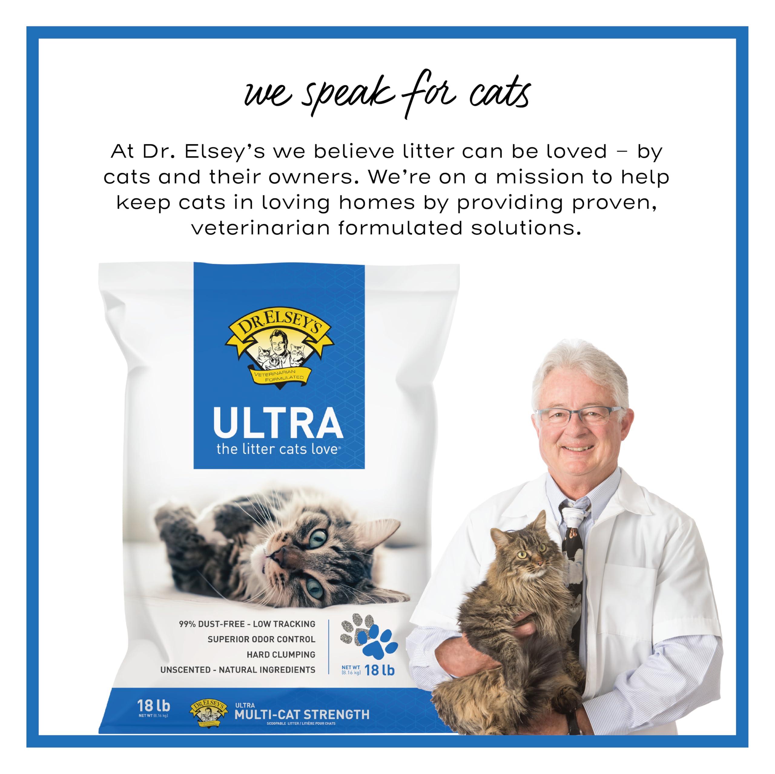 Dr. Elsey's Ultra UnScented Clumping Clay Cat Litter 40 lb. Bag