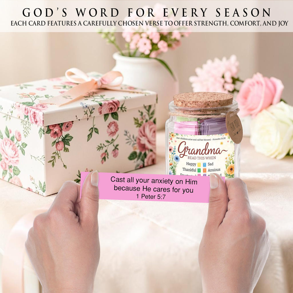 Bible Verses Jar for Daughter – Daughter Gifts From Mom, Graduation Gifts for Daughters, 92 Bible Verses Folded by hand, Christian Gift for Women