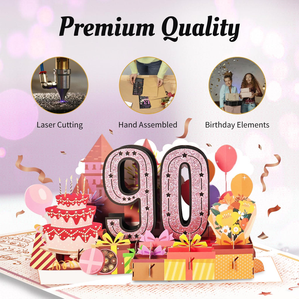 80th Birthday Card for Women Her, Large 3D Pop Up 80th Birthday cards forMom Grandma, Happy 80 Year Old Birthday Decorations for Wife Sister Funny Birthday Gifts, Back to 1946, Pink