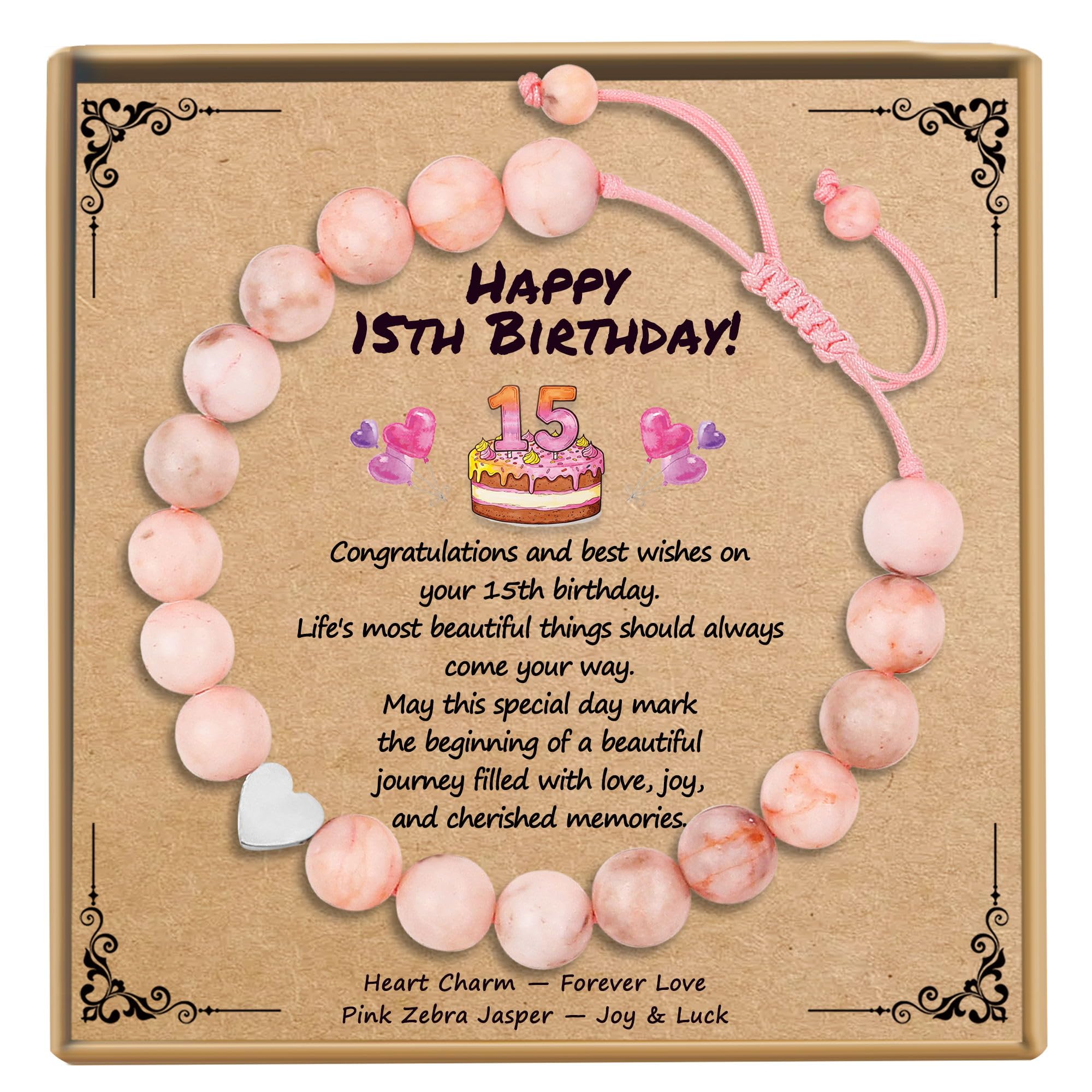 Sereney Birthday Gifts for Girls, 1-16 Year Old Girl Birthday Bracelet Gift | Adjustable Cross Pearl Beaded Bracelet, Happy Birthday Gifts for Daughter Granddaughter Niece, Handmade Link for Happy Bday