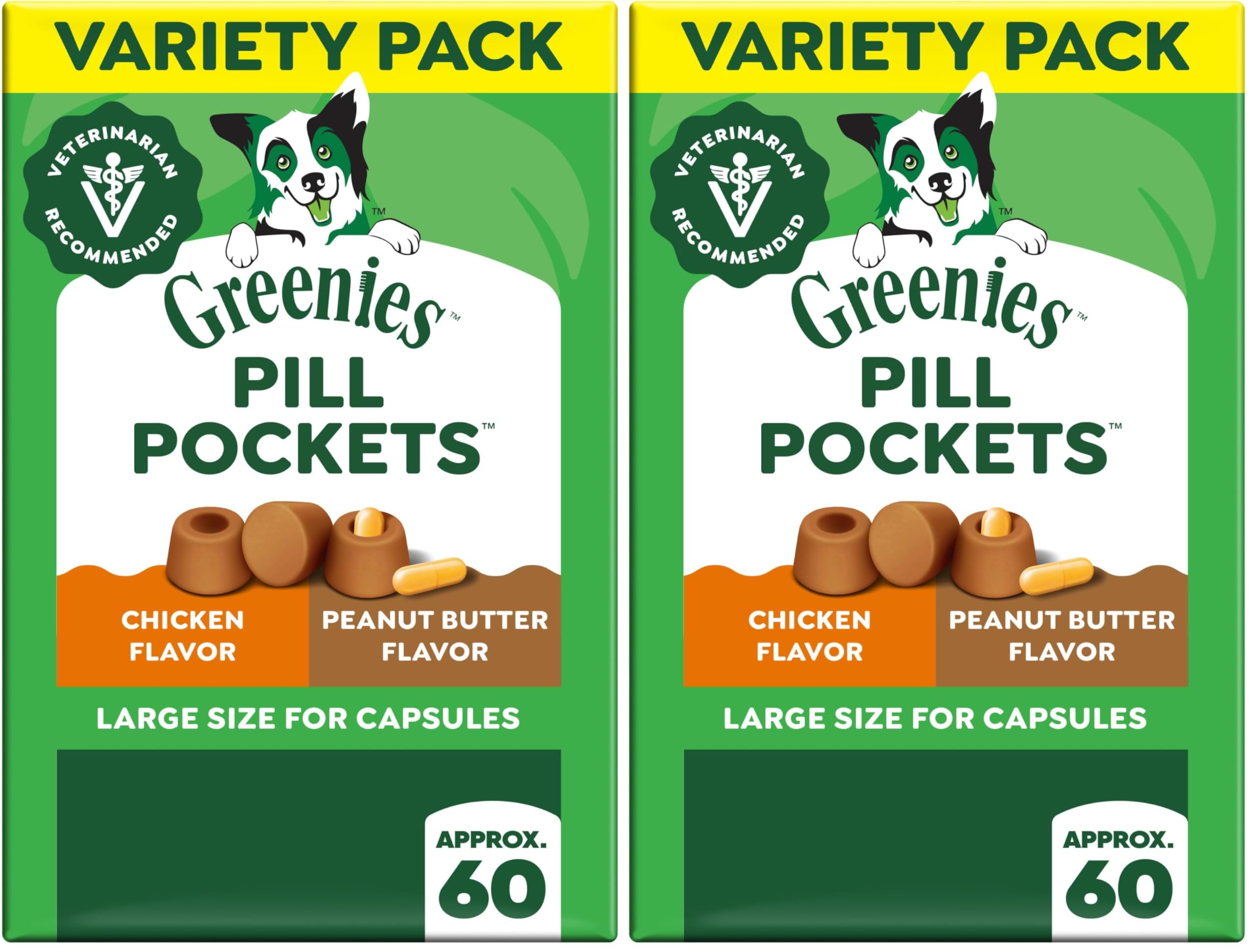 Greenies Pill Pockets Large Size Dog Treats, Peanut Butter, 15.8 oz | Vet-recommended, capsule size, low calorie, odor masking, stress- and mess-free medication experience