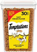 Temptations Classic Crunchy and Soft Cat Treats, Tasty Chicken, 30 oz | Under 2 calories per treat, crunchy outside & soft inside, resealable tub, use as meal or topper, 100% complete & balanced