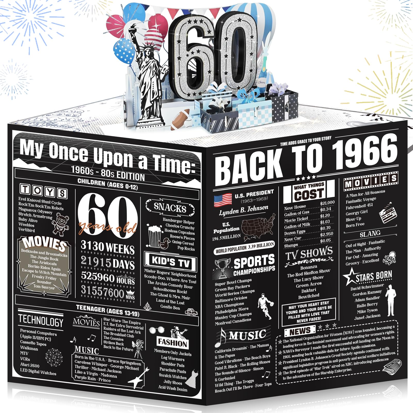 80th Birthday Card for Women Her, Large 3D Pop Up 80th Birthday cards forMom Grandma, Happy 80 Year Old Birthday Decorations for Wife Sister Funny Birthday Gifts, Back to 1946, Pink