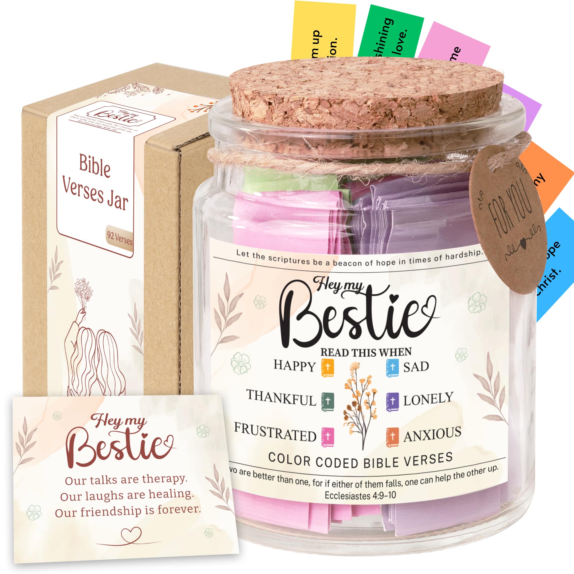 Bible Verses Jar for Daughter – Daughter Gifts From Mom, Graduation Gifts for Daughters, 92 Bible Verses Folded by hand, Christian Gift for Women