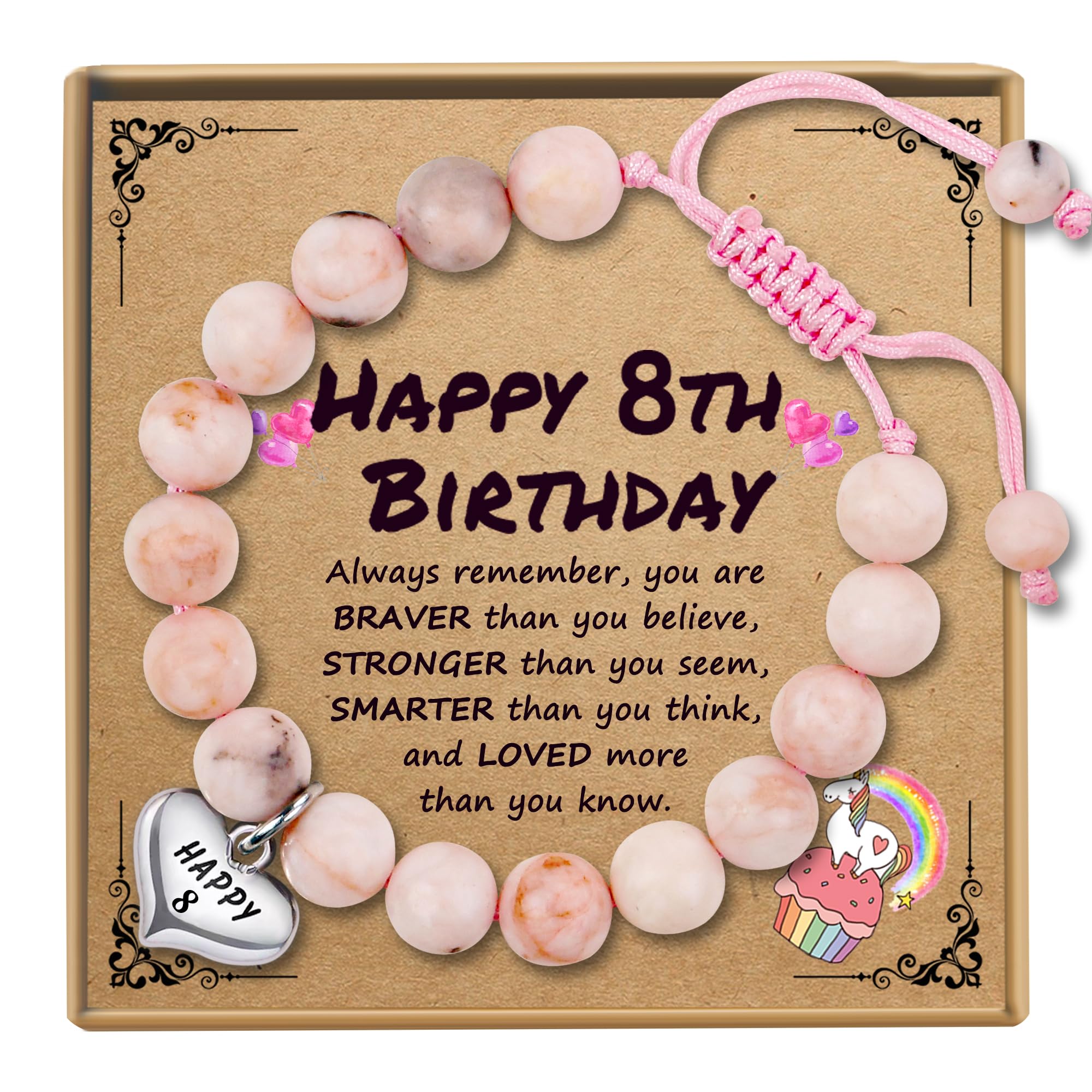 Sereney Birthday Gifts for Girls, 1-16 Year Old Girl Birthday Bracelet Gift | Adjustable Cross Pearl Beaded Bracelet, Happy Birthday Gifts for Daughter Granddaughter Niece, Handmade Link for Happy Bday