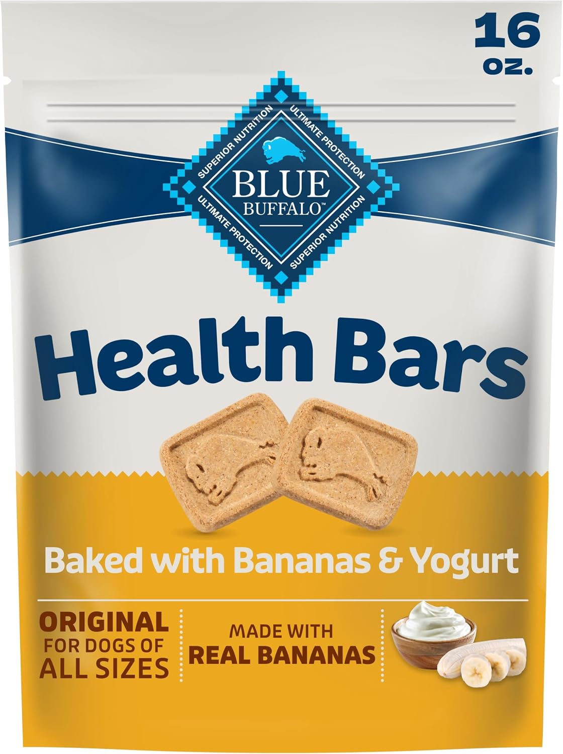 Blue Buffalo Health Bars Pumpkin & Cinnamon Dog Biscuits, 16 oz | Oven-Baked, Crunchy Texture, No Chicken By-Product, Corn, Wheat, or Soy