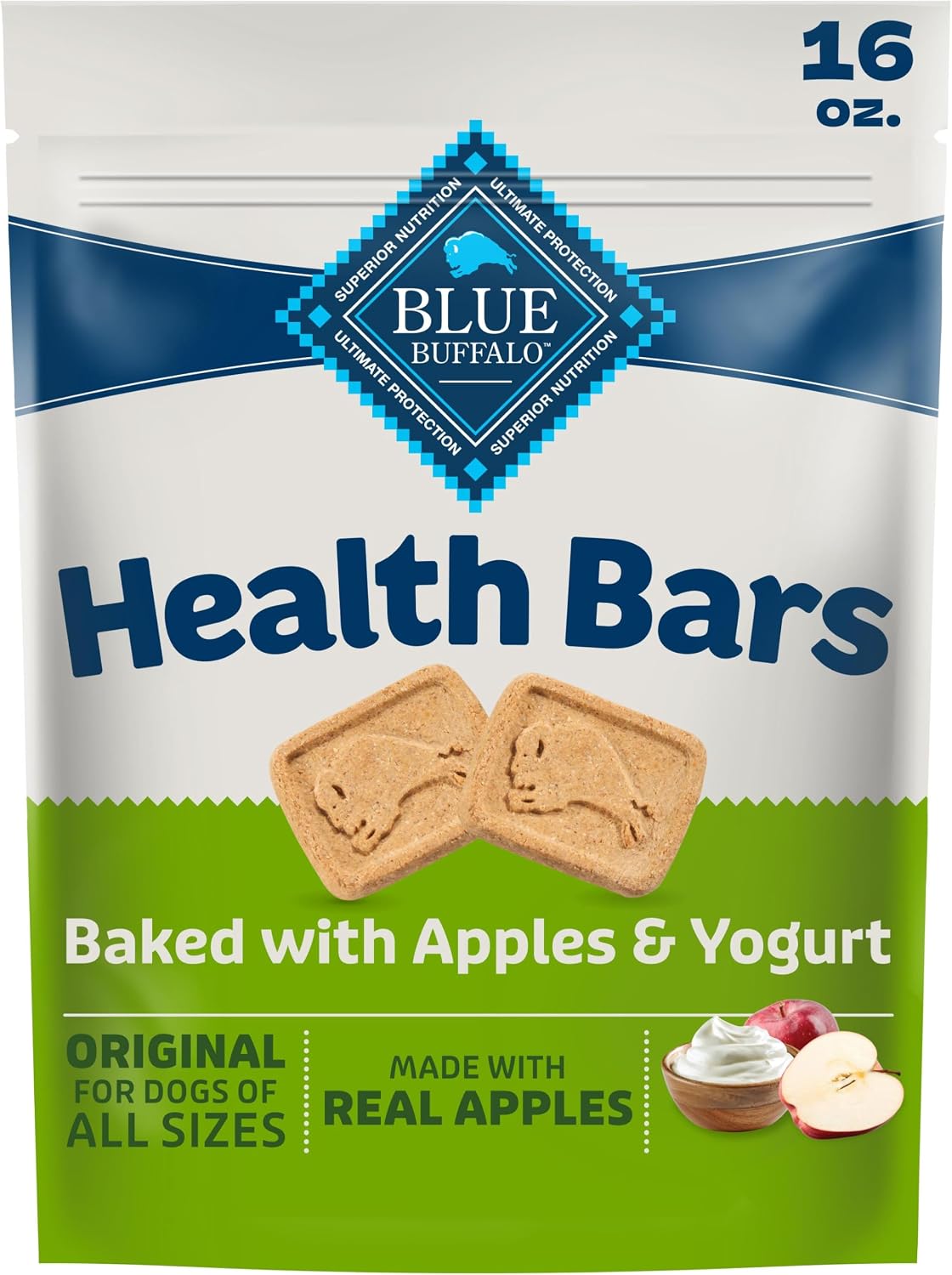 Blue Buffalo Health Bars Pumpkin & Cinnamon Dog Biscuits, 16 oz | Oven-Baked, Crunchy Texture, No Chicken By-Product, Corn, Wheat, or Soy
