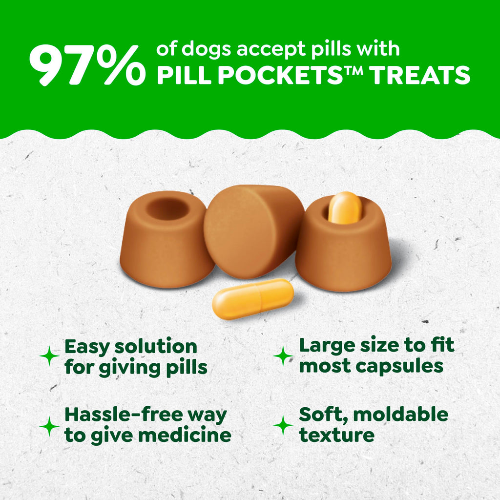 Greenies Pill Pockets Large Size Dog Treats, Peanut Butter, 15.8 oz | Vet-recommended, capsule size, low calorie, odor masking, stress- and mess-free medication experience