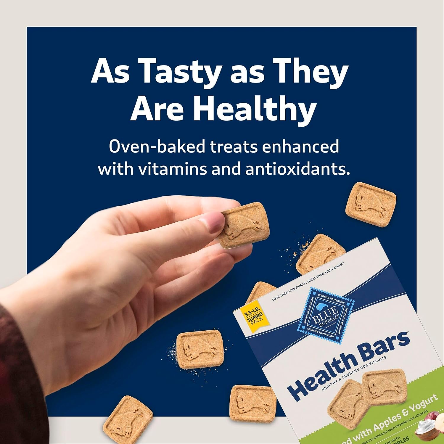 Blue Buffalo Health Bars Pumpkin & Cinnamon Dog Biscuits, 16 oz | Oven-Baked, Crunchy Texture, No Chicken By-Product, Corn, Wheat, or Soy