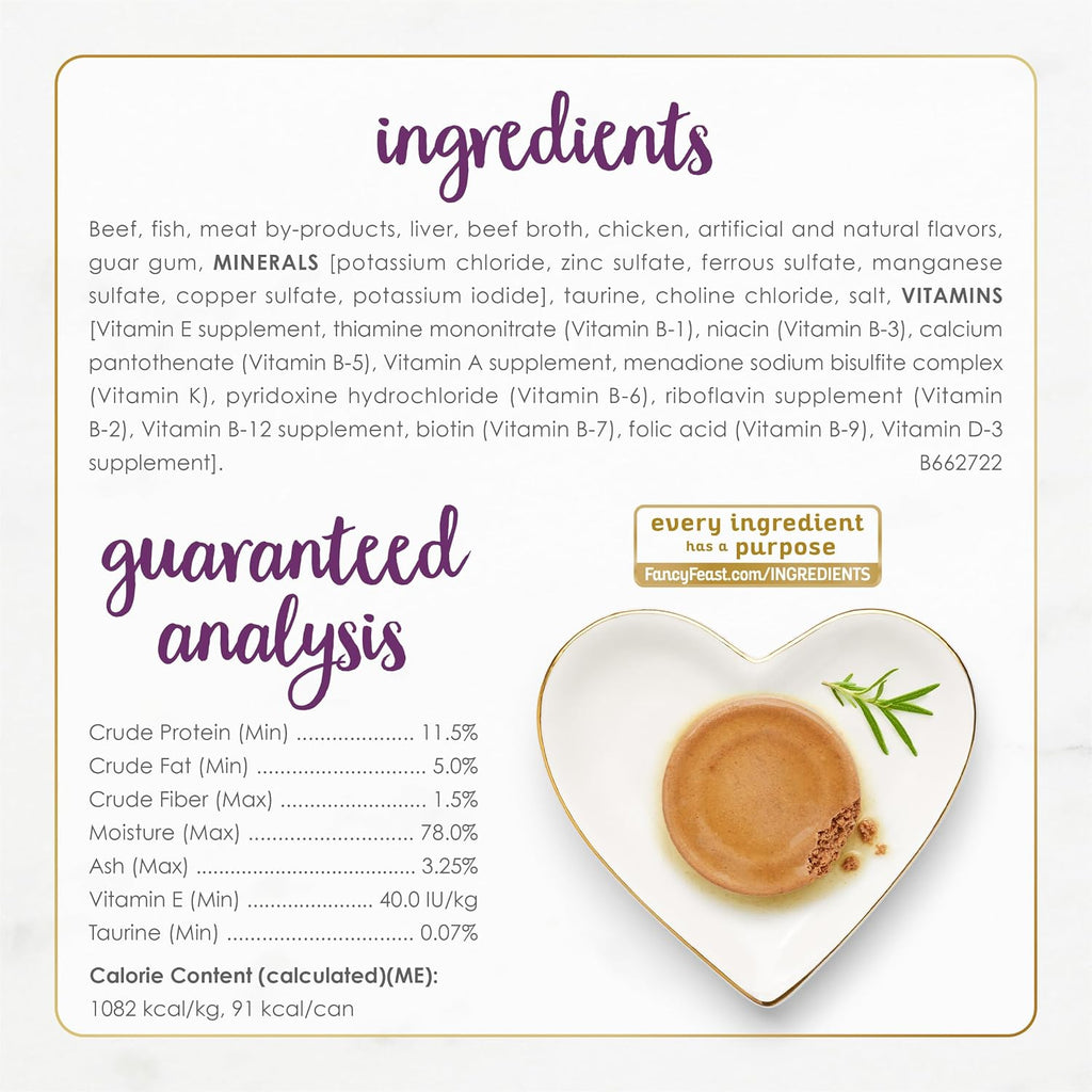 Purina Fancy Feast Gravy Lovers, Poultry & Beef Wet Cat Food, 3oz, 24-Pack | Variety Pack, grilled gourmet texture made with no artificial colors or preservatives, 100 percent complete and balanced