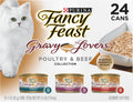 Purina Fancy Feast Gravy Lovers, Poultry & Beef Wet Cat Food, 3oz, 24-Pack | Variety Pack, grilled gourmet texture made with no artificial colors or preservatives, 100 percent complete and balanced