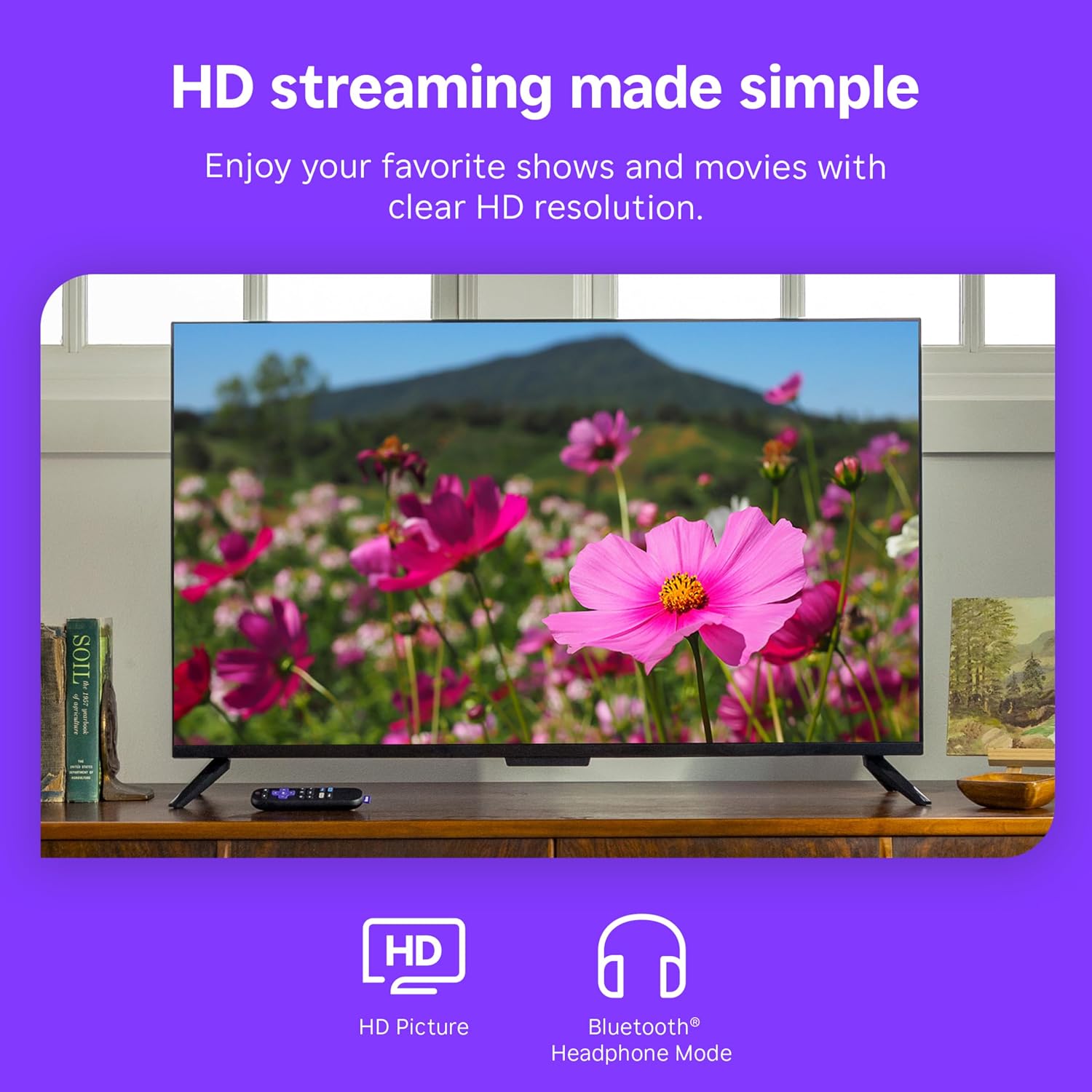Roku Streaming Stick HD with Voice Remote | Compact 4K Streaming Device for TV with Roku Voice Remote & Long-Range Wi-Fi - Free & Live Local News, Sports
