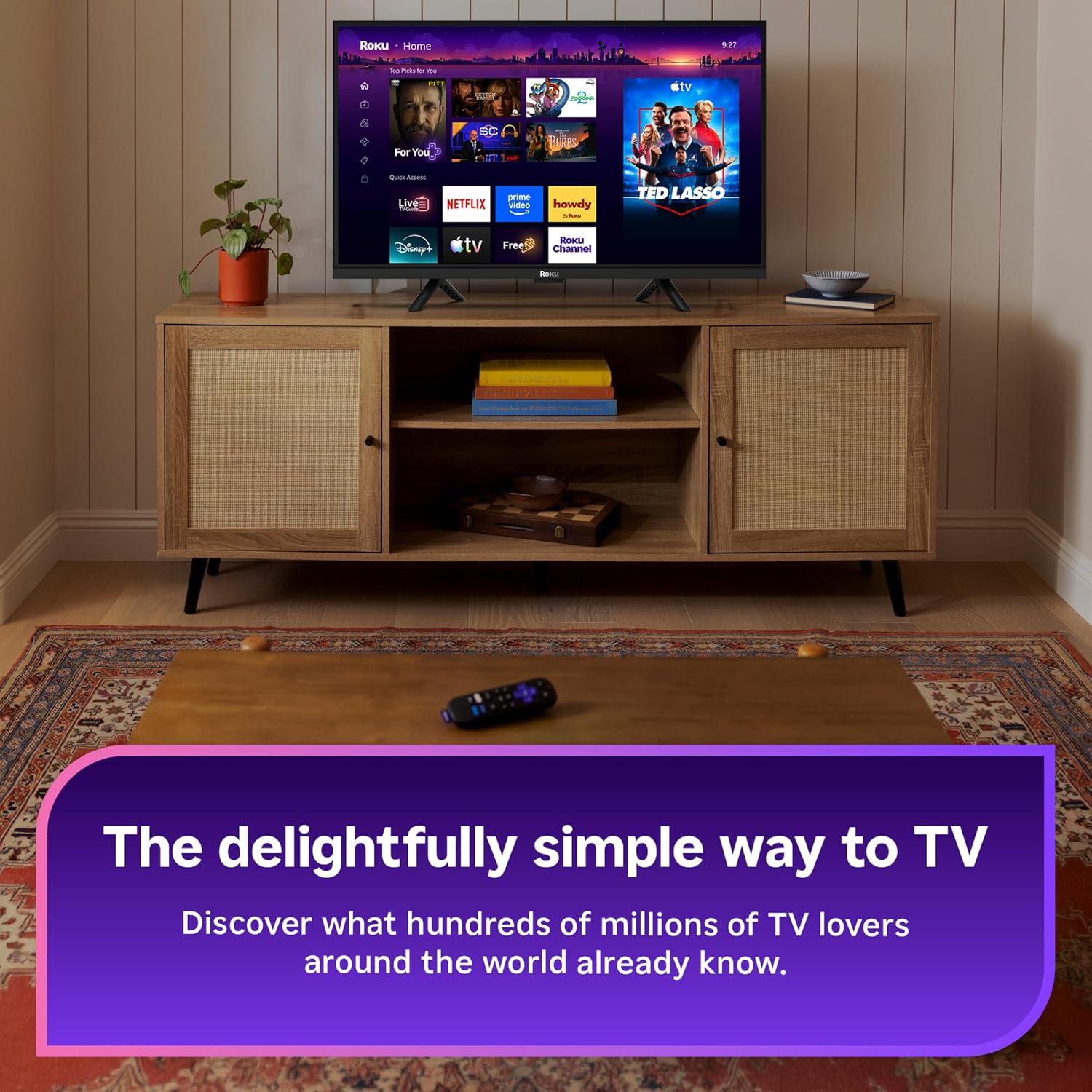 Roku Streaming Stick HD with Voice Remote | Compact 4K Streaming Device for TV with Roku Voice Remote & Long-Range Wi-Fi - Free & Live Local News, Sports
