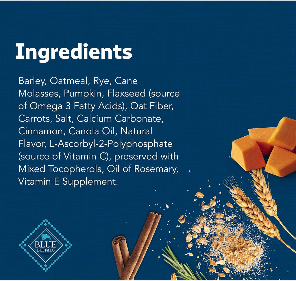 Blue Buffalo Health Bars Pumpkin & Cinnamon Dog Biscuits, 16 oz | Oven-Baked, Crunchy Texture, No Chicken By-Product, Corn, Wheat, or Soy