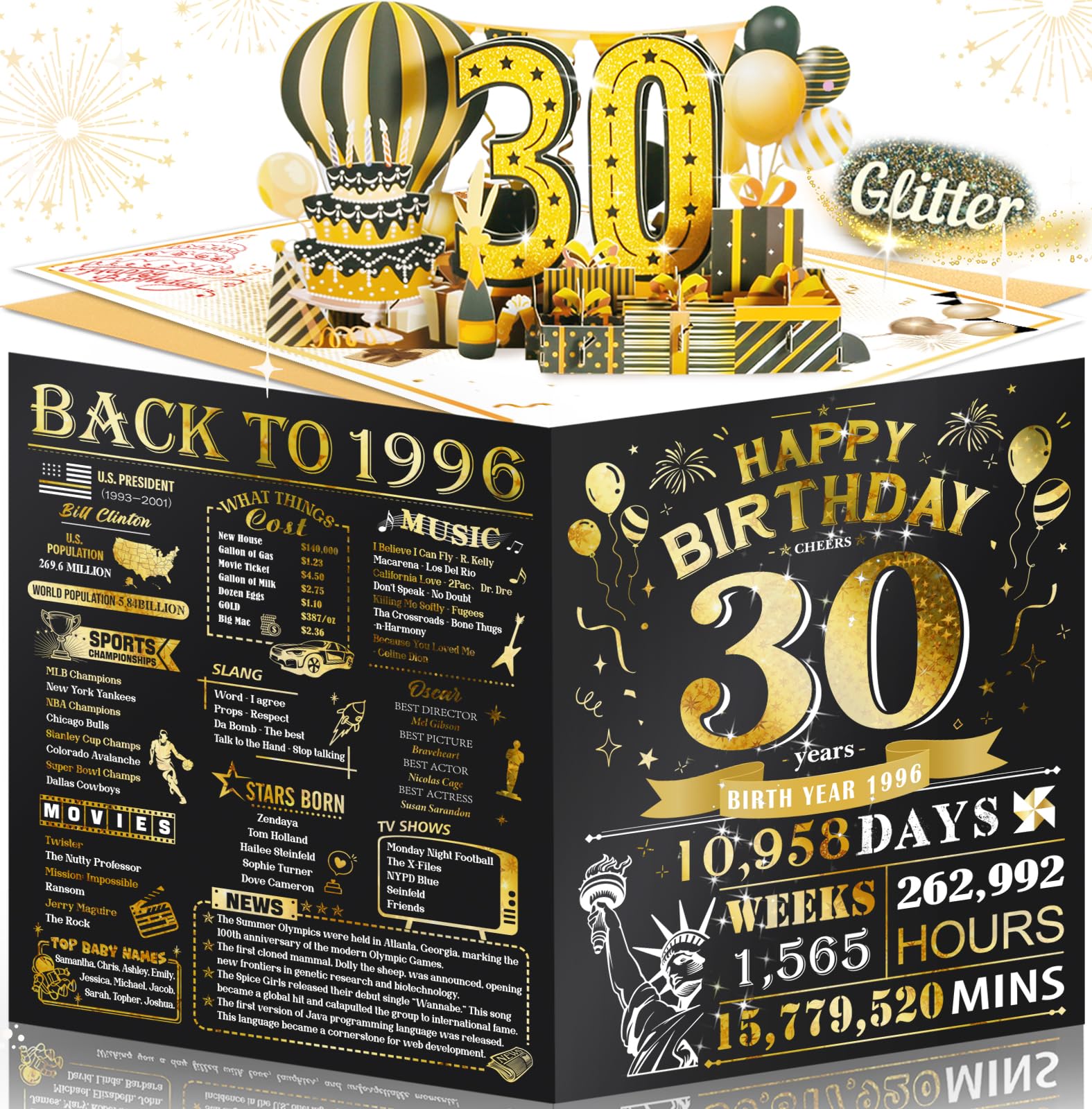 80th Birthday Card for Women Her, Large 3D Pop Up 80th Birthday cards forMom Grandma, Happy 80 Year Old Birthday Decorations for Wife Sister Funny Birthday Gifts, Back to 1946, Pink