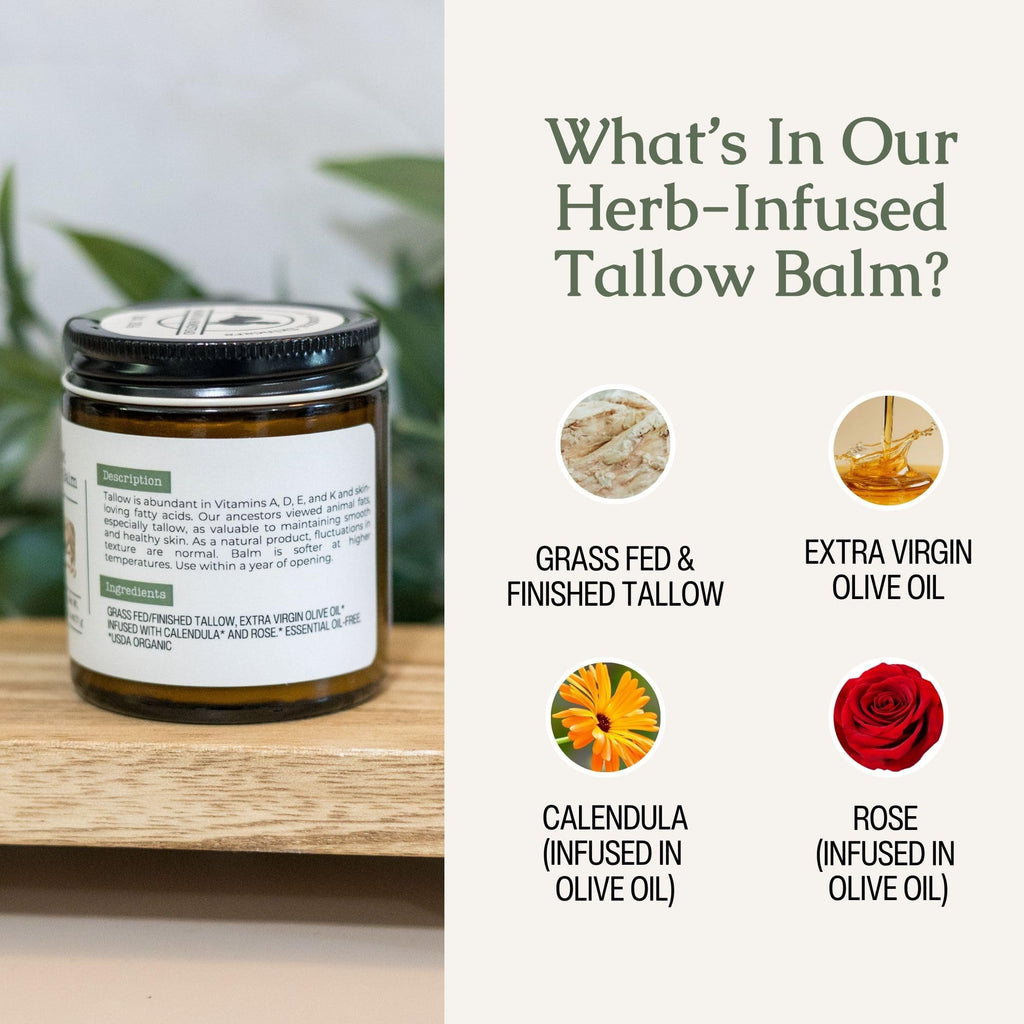 Hearth & Homestead Whipped Beef Tallow for Skin & Face, Unscented, 1.3oz | 100% Grass Fed & Finished, Eczema Cream & Body Butter, Only Organic Ingredients, For Skin & Face
