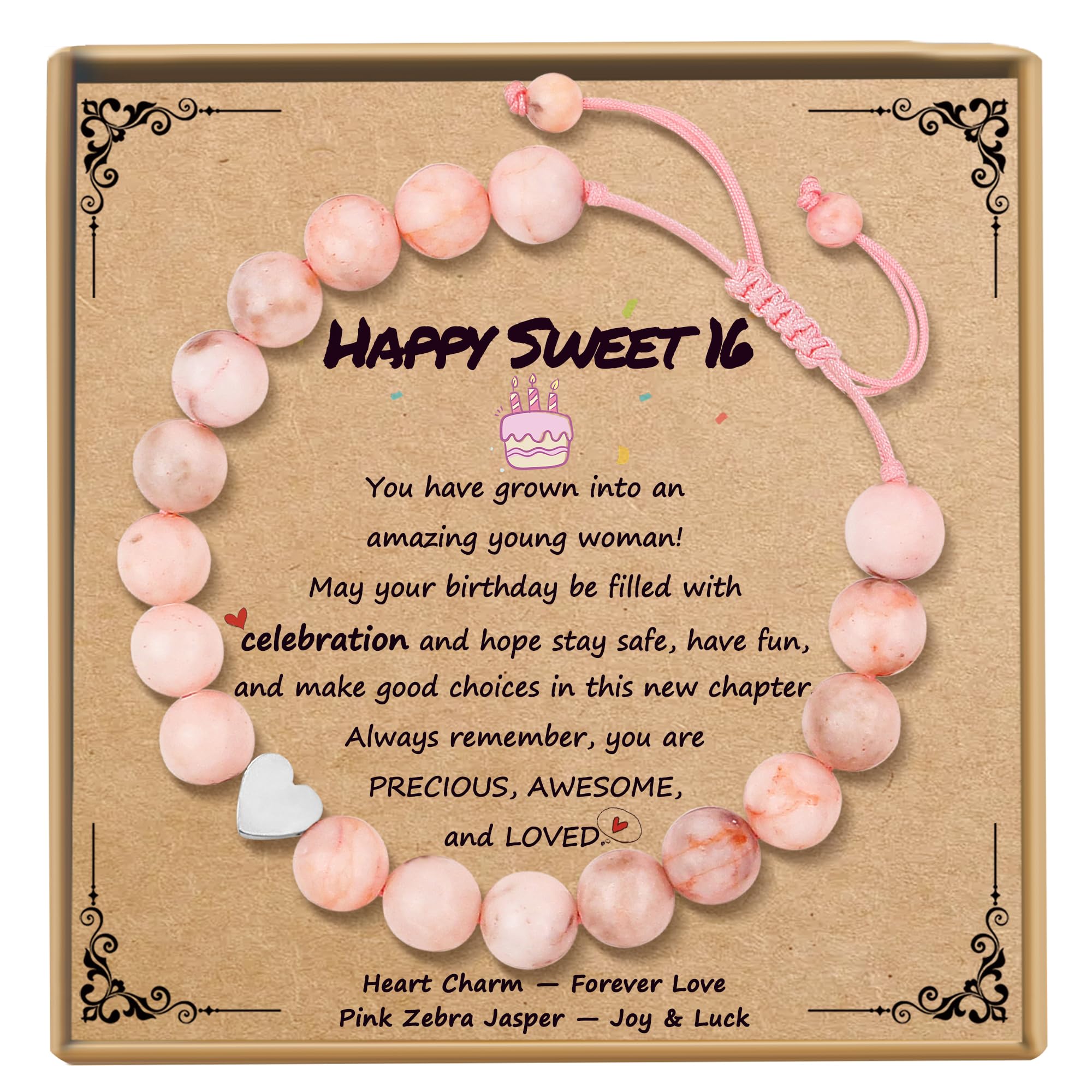 Sereney Birthday Gifts for Girls, 1-16 Year Old Girl Birthday Bracelet Gift | Adjustable Cross Pearl Beaded Bracelet, Happy Birthday Gifts for Daughter Granddaughter Niece, Handmade Link for Happy Bday