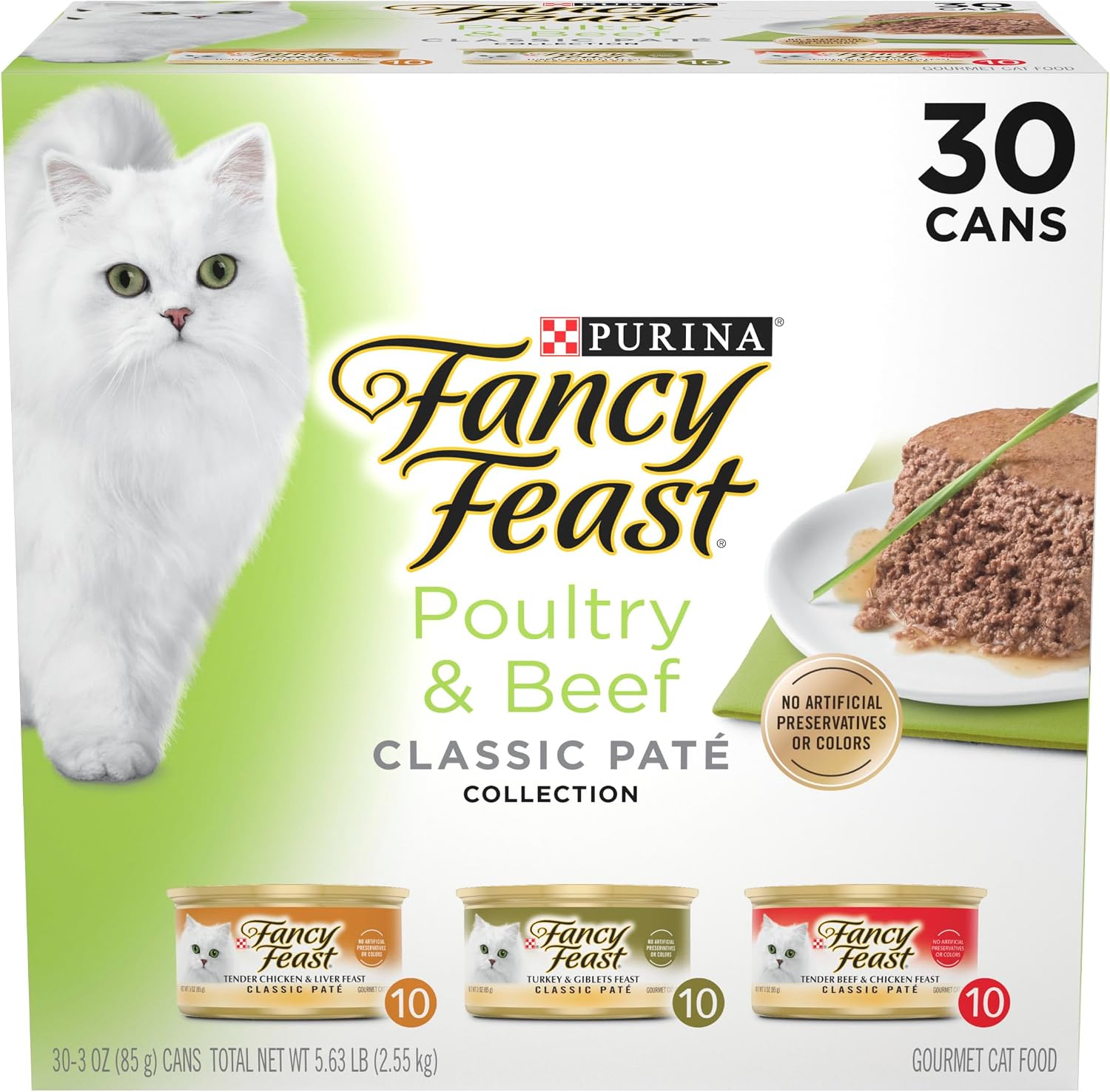 Purina Fancy Feast Gravy Lovers, Poultry & Beef Wet Cat Food, 3oz, 24-Pack | Variety Pack, grilled gourmet texture made with no artificial colors or preservatives, 100 percent complete and balanced