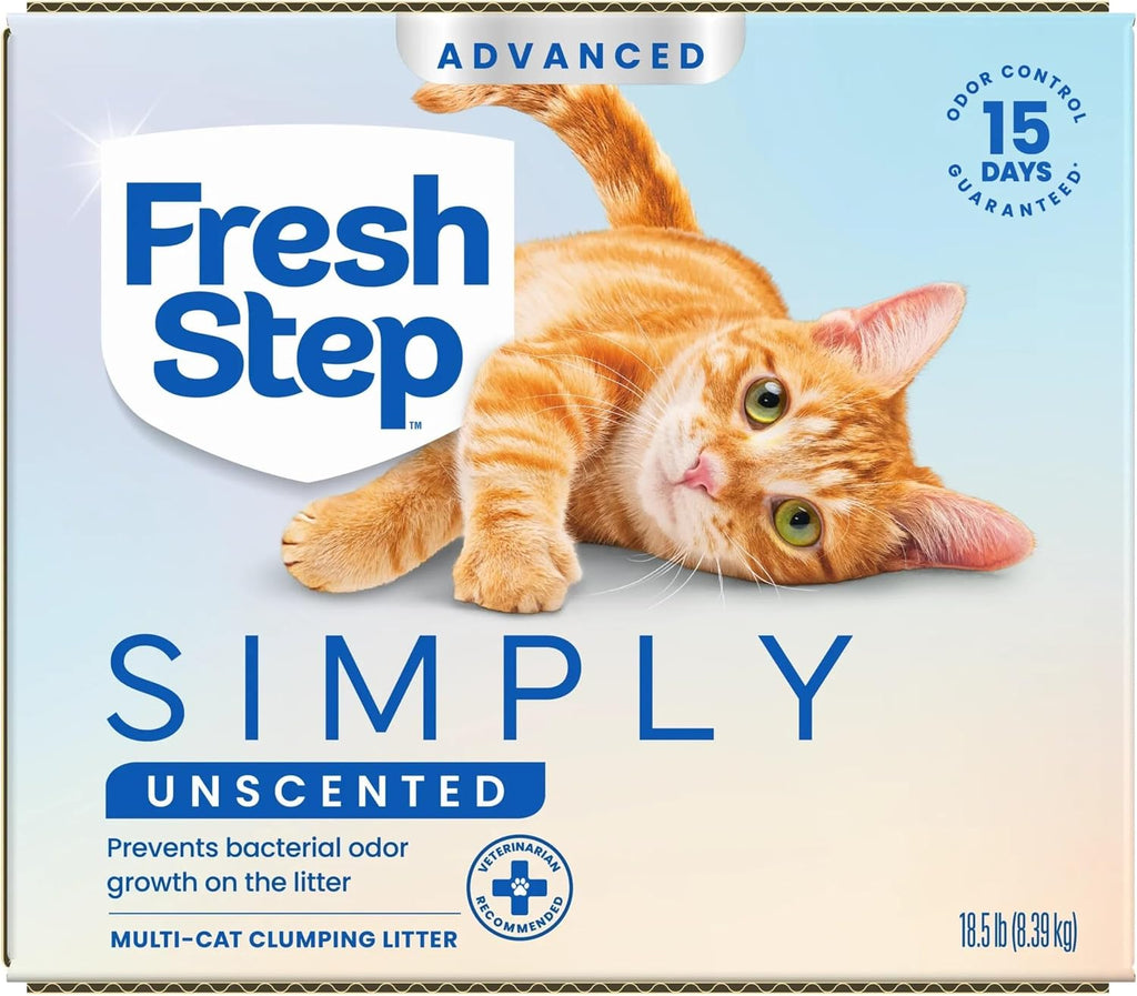 Fresh Step Advanced Odor Shield Clumping Cat Litter with Gain, 18.5 lb, 2Pk | Odor Shield with Ammonia Block Technology, Low Dust, Multi Cat, Compatible with Most Automatic Litter Boxes
