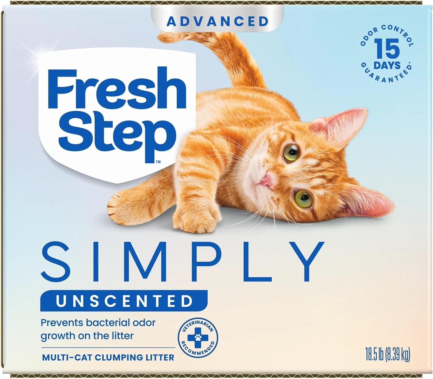 Fresh Step Advanced Odor Shield Clumping Cat Litter with Gain, 18.5 lb, 2Pk | Odor Shield with Ammonia Block Technology, Low Dust, Multi Cat, Compatible with Most Automatic Litter Boxes