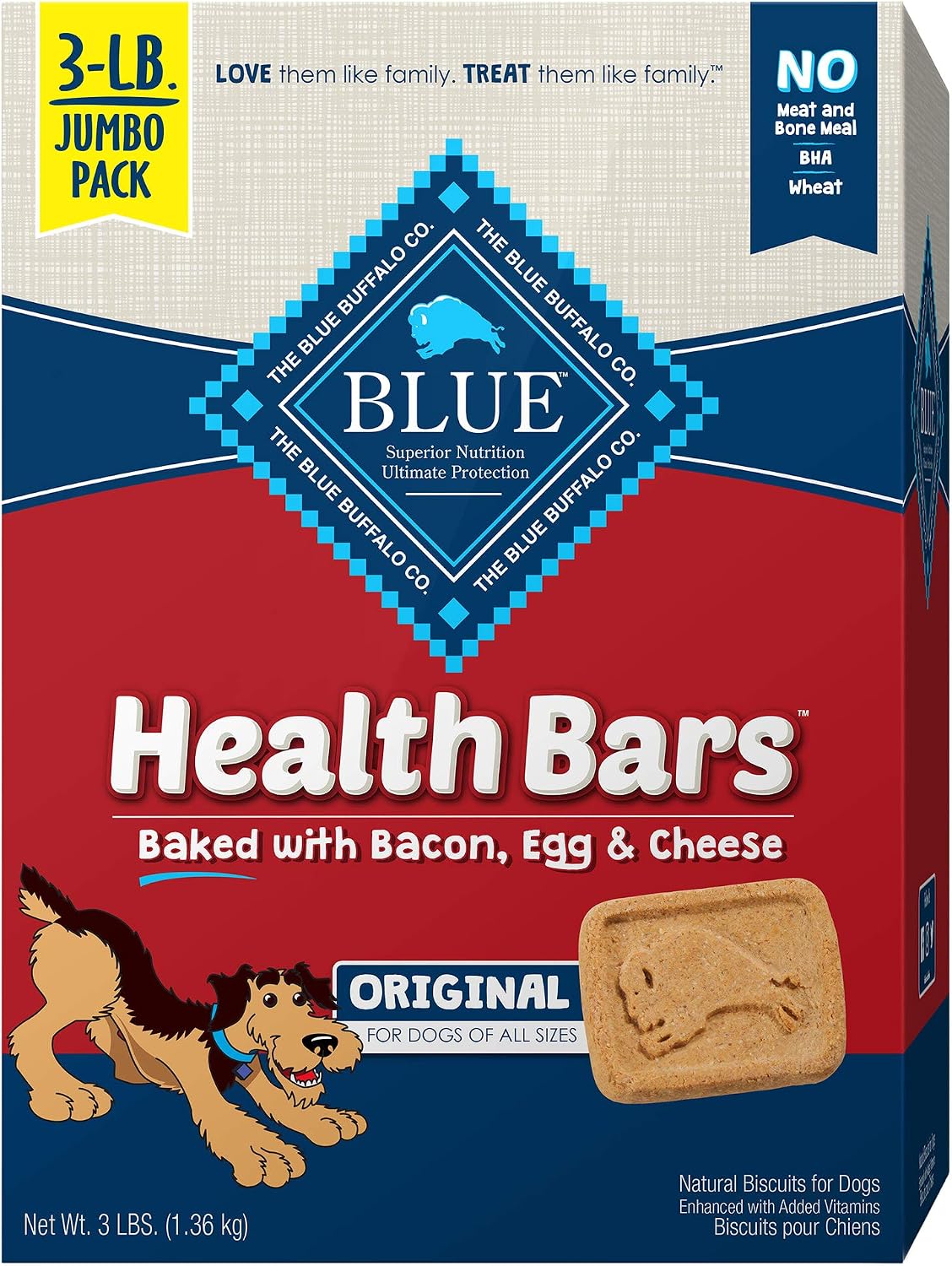 Blue Buffalo Health Bars Pumpkin & Cinnamon Dog Biscuits, 16 oz | Oven-Baked, Crunchy Texture, No Chicken By-Product, Corn, Wheat, or Soy