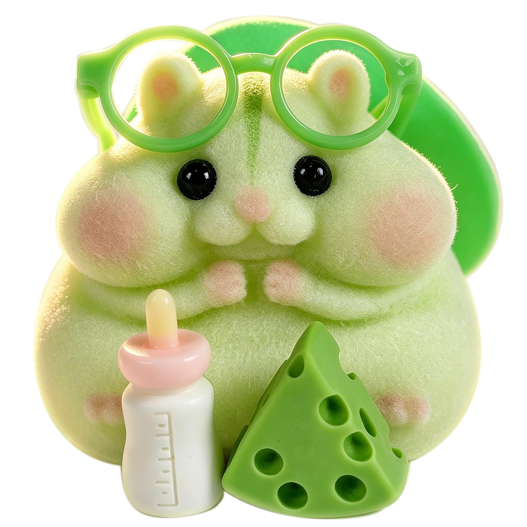 Handmade Taba Squishy Hamster Toy, Cute Squishy Stress Relief Fidget Toy | CUTE SQUEEZE Soft Non-toxic Silicone Butter Cheese Dumpling Squishy, Fuzzy Animal Sensory Toys for Kids Adults, Pink