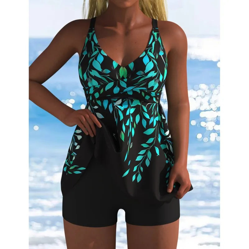 New High Waist Swimwears Tankini Set Sexy Swimsuit Women Summer Bathing Suit Bikini Set Long Sleeve Beach Swimming Suit Female