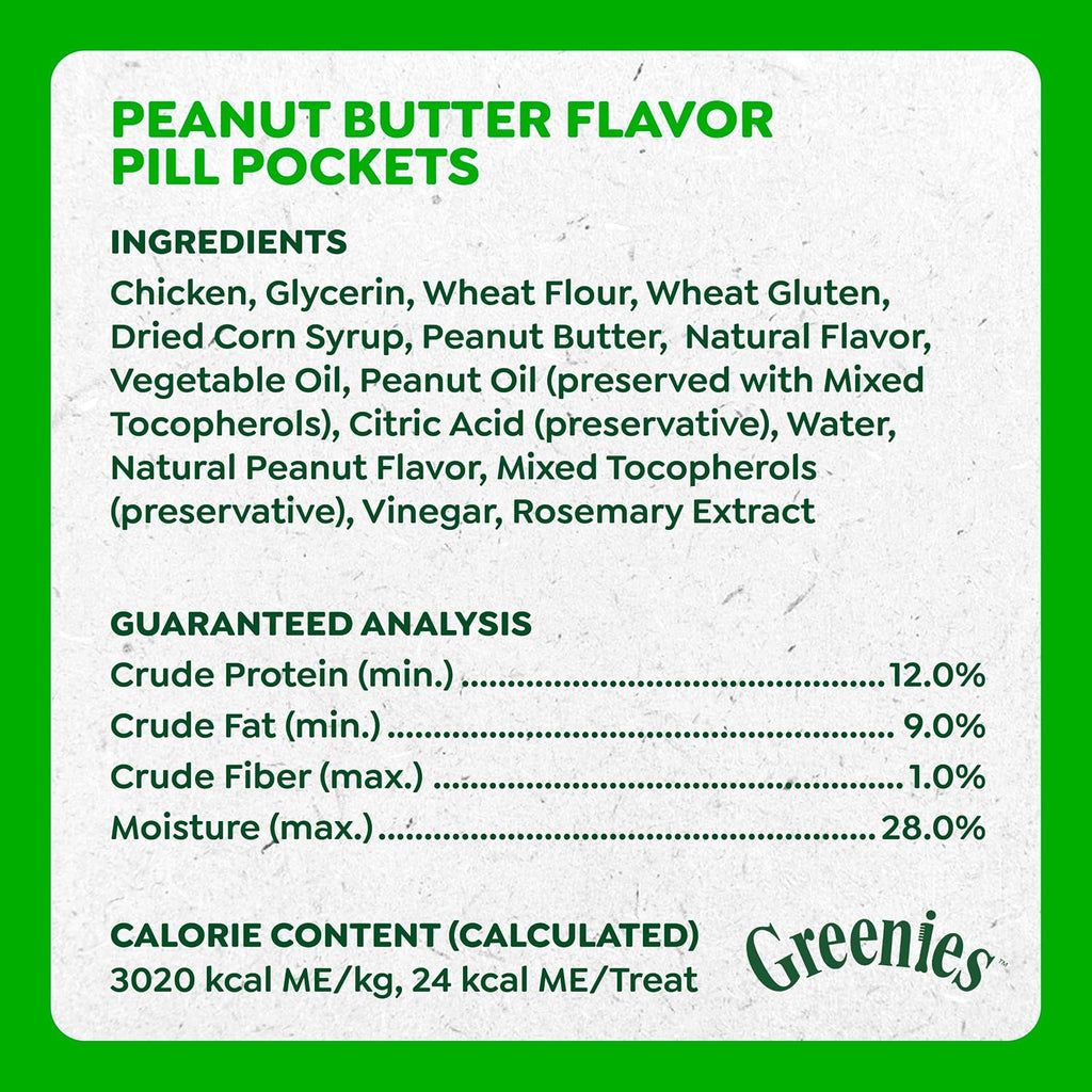Greenies Pill Pockets Large Size Dog Treats, Peanut Butter, 15.8 oz | Vet-recommended, capsule size, low calorie, odor masking, stress- and mess-free medication experience